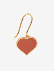 Big Heart Enamel Ear hanger Gold plated 1 pcs (15mm) - ASH ROSE 4037C