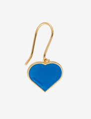 Big Heart Enamel Ear hanger Gold plated 1 pcs (15mm) - COBALT BLUE 2728C