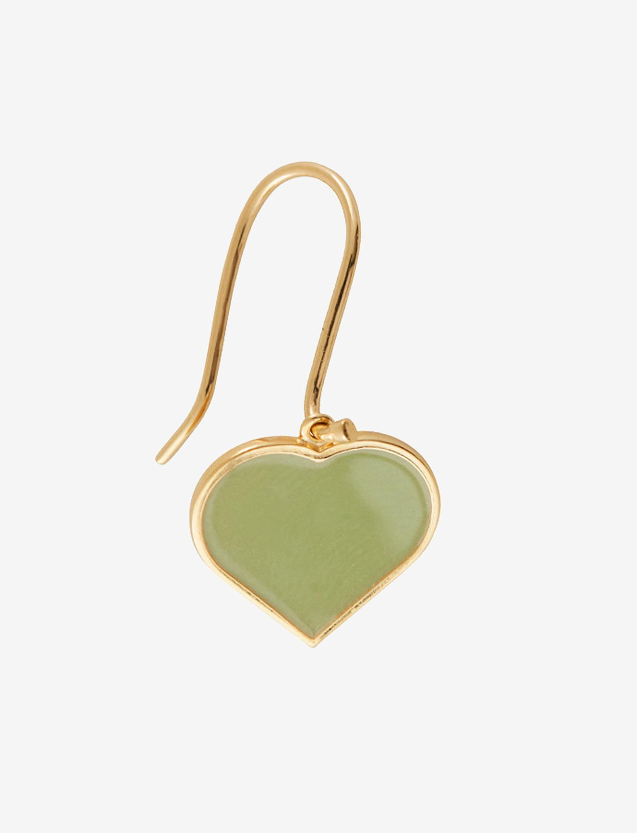 Design Letters - Big Heart Enamel Ear hanger Gold 1 pcs (15mm) - einzelpackung ohrring - crispy green 5793c - 1