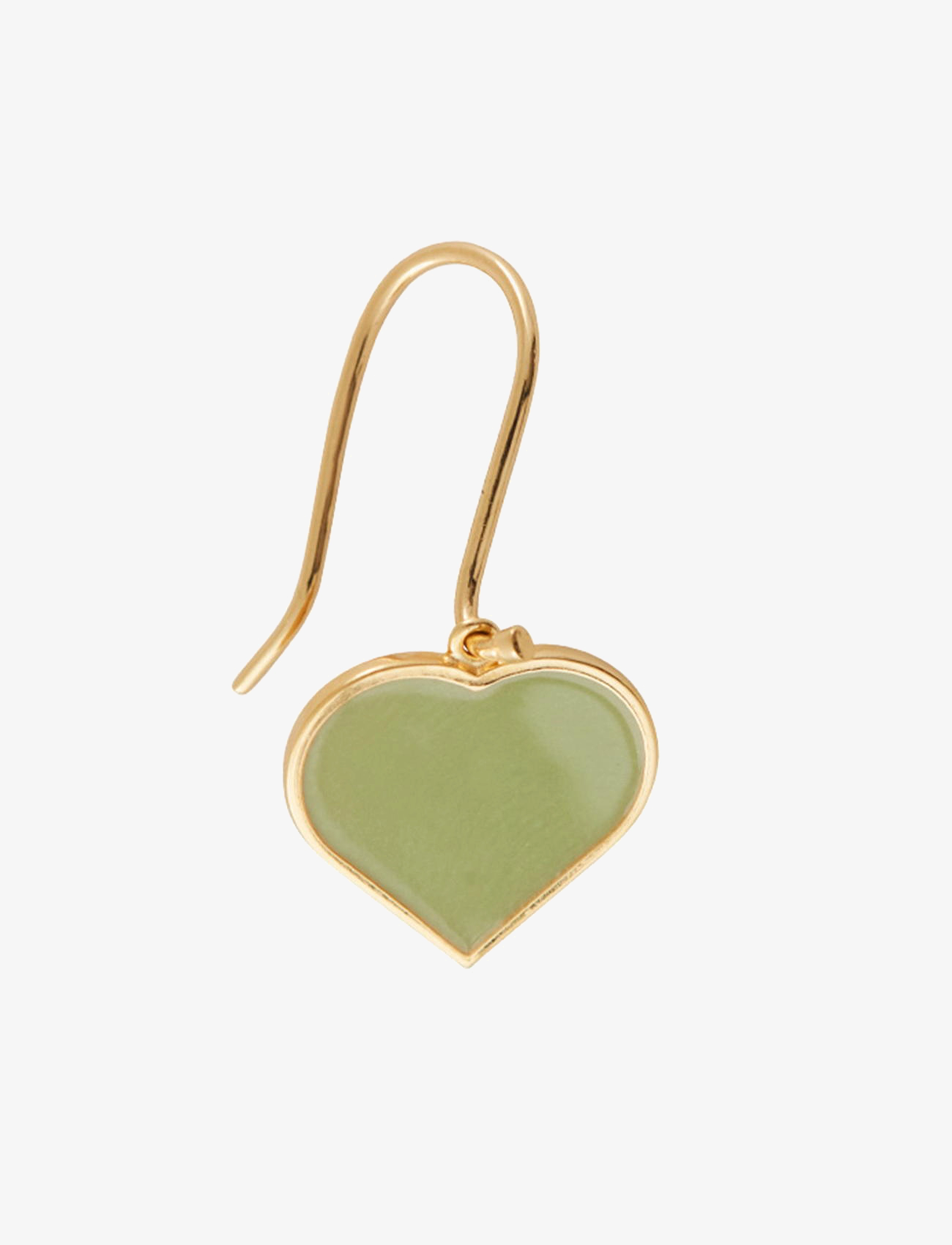 Design Letters Big Heart Enamel Ear hanger Gold 1 pcs (15mm) - Ohrhänger - CRISPY GREEN 5793C / gold