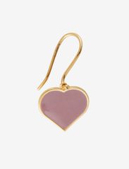 Big Heart Enamel Ear hanger Gold plated 1 pcs (15mm) - DUSTY PURPLE 7653C