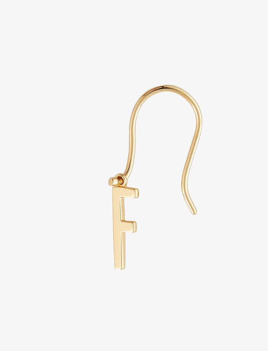 Design Letters - Initial Ear Hanger (A-Z) - single earring - gold - 1