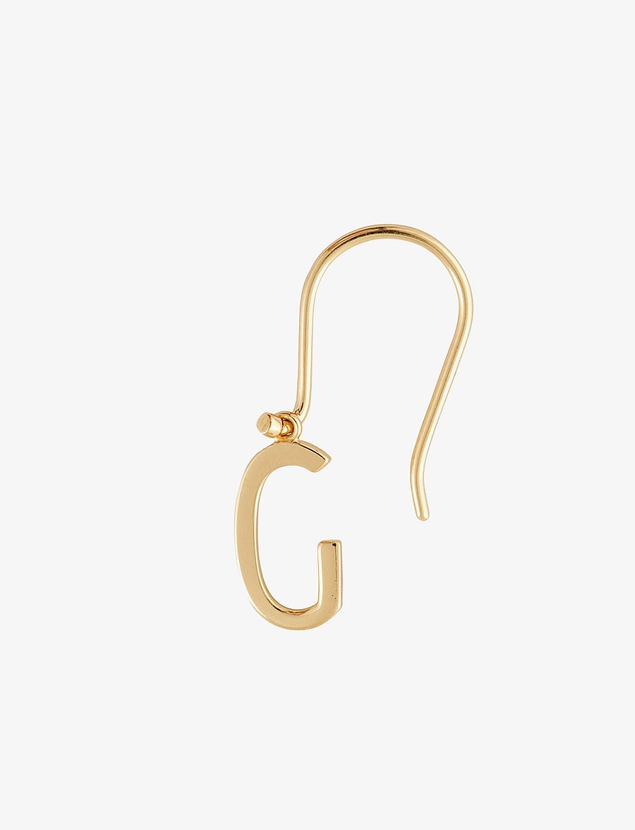 Design Letters - Initial Ear Hanger (A-Z) - einzelner ohrring - gold - 1