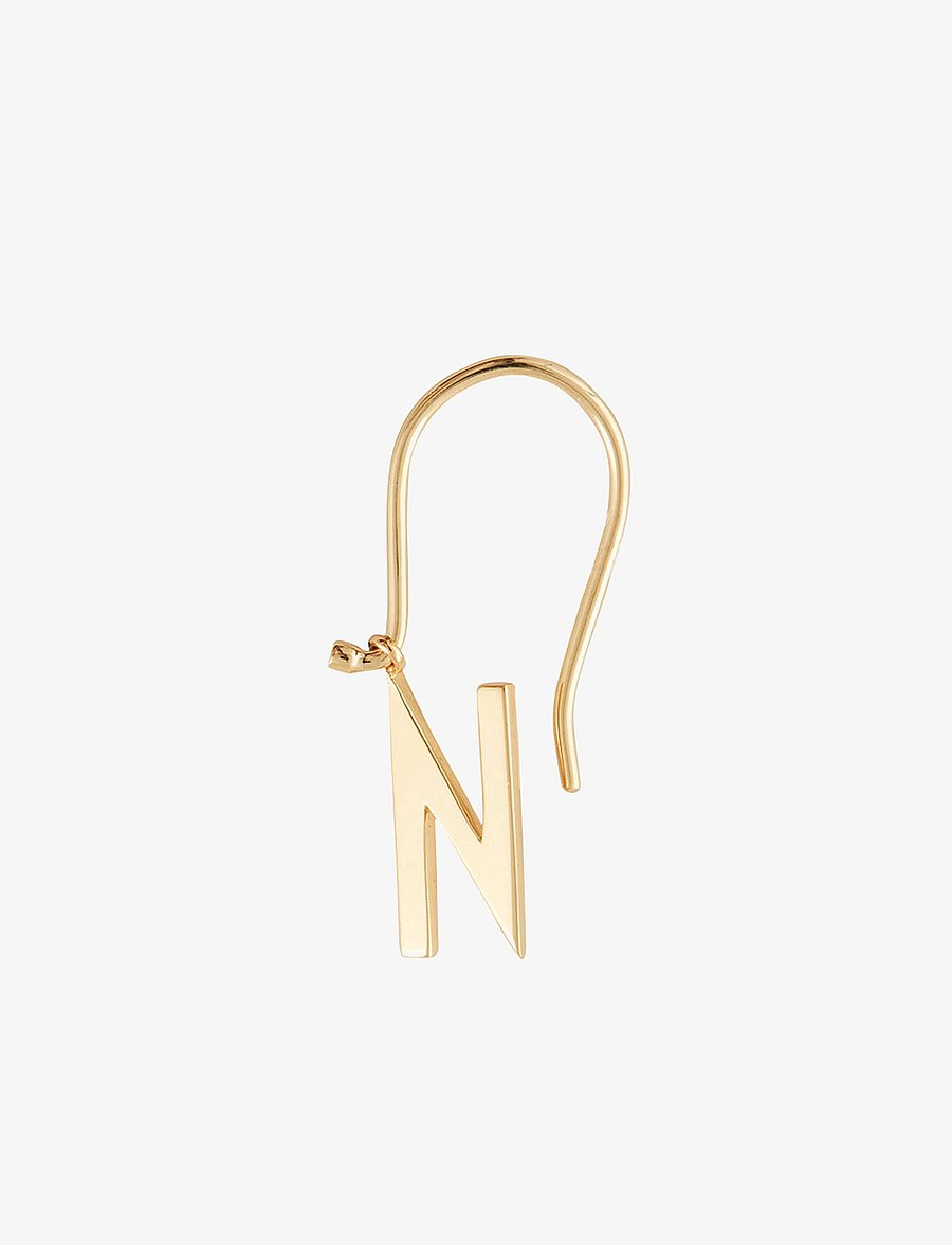 Design Letters - Initial Ear Hanger (A-Z) - einzelner ohrring - gold - 1