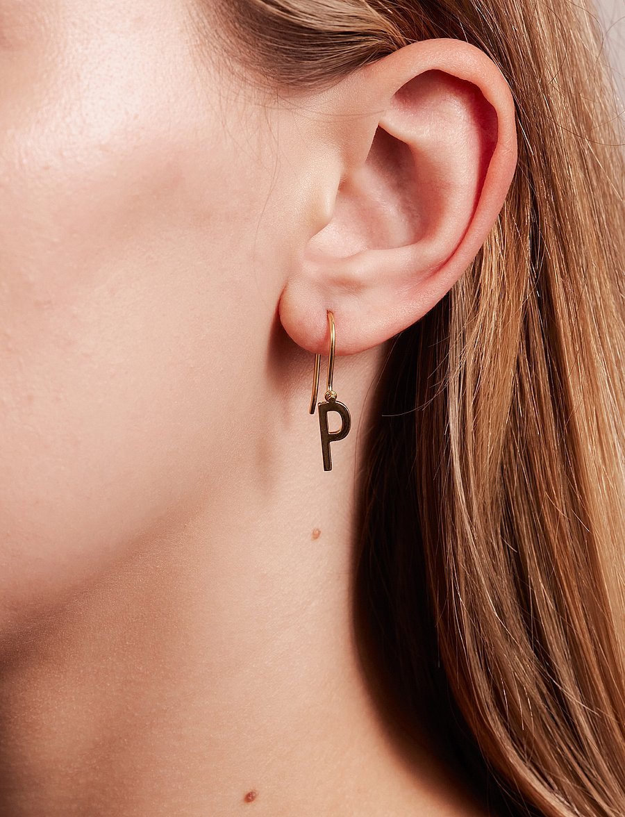 Design Letters - Initial Ear Hanger (A-Z) - einzelner ohrring - gold - 0