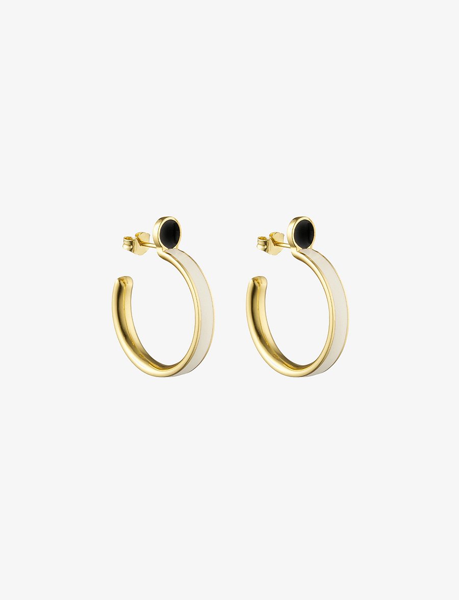 Design Letters - Rainbow Dot Hoops - hoops - black - 1