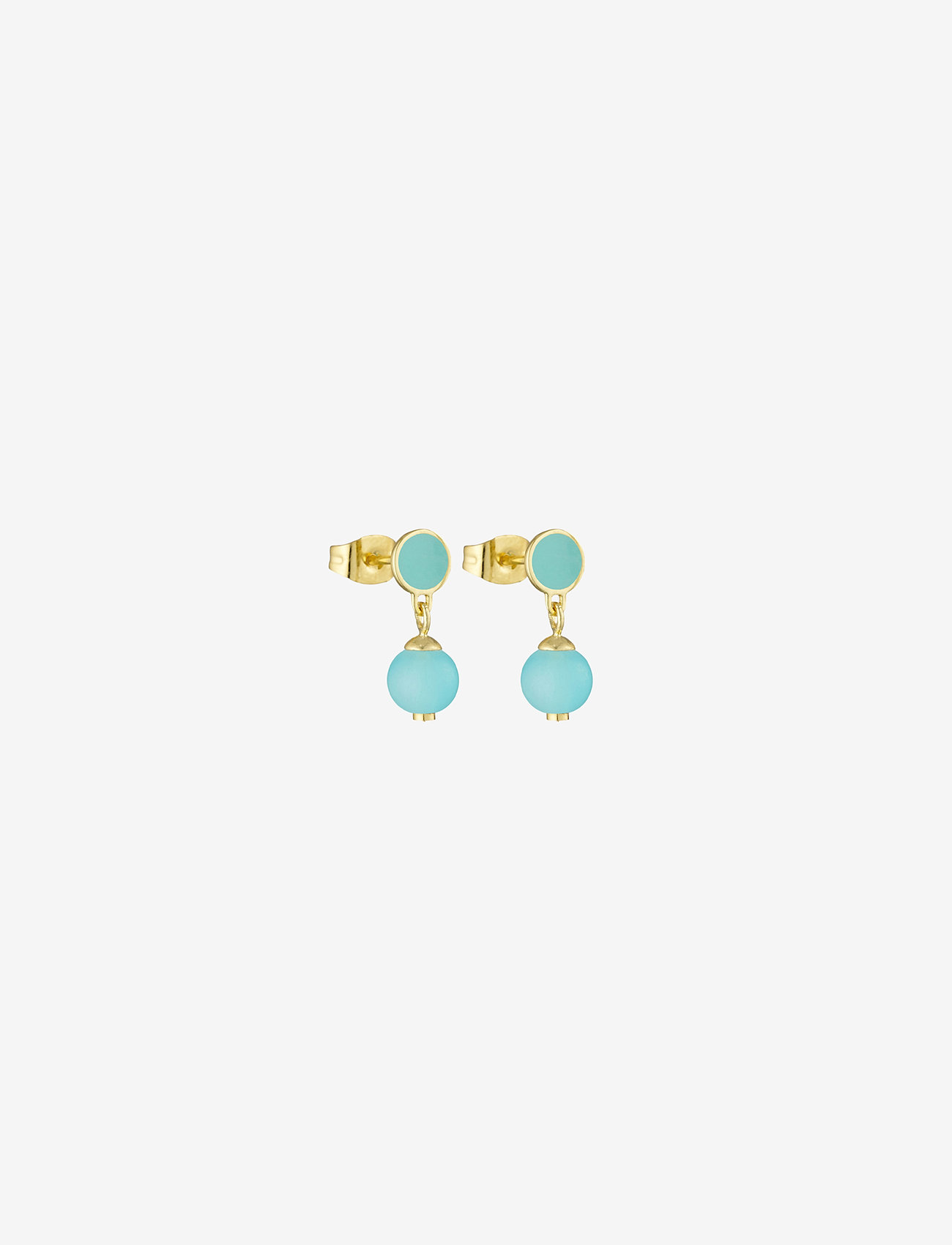 Design Letters - Ball Beads Earhangers (Set of 2pcs) - studs örhängen - turquoise kc-03 - 0