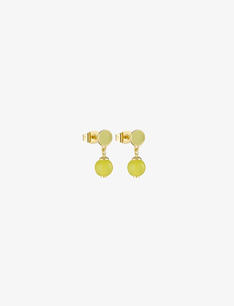 Design Letters - Ball Beads Earhangers (Set of 2pcs) - stud earrings - yellow kc-07 - 1