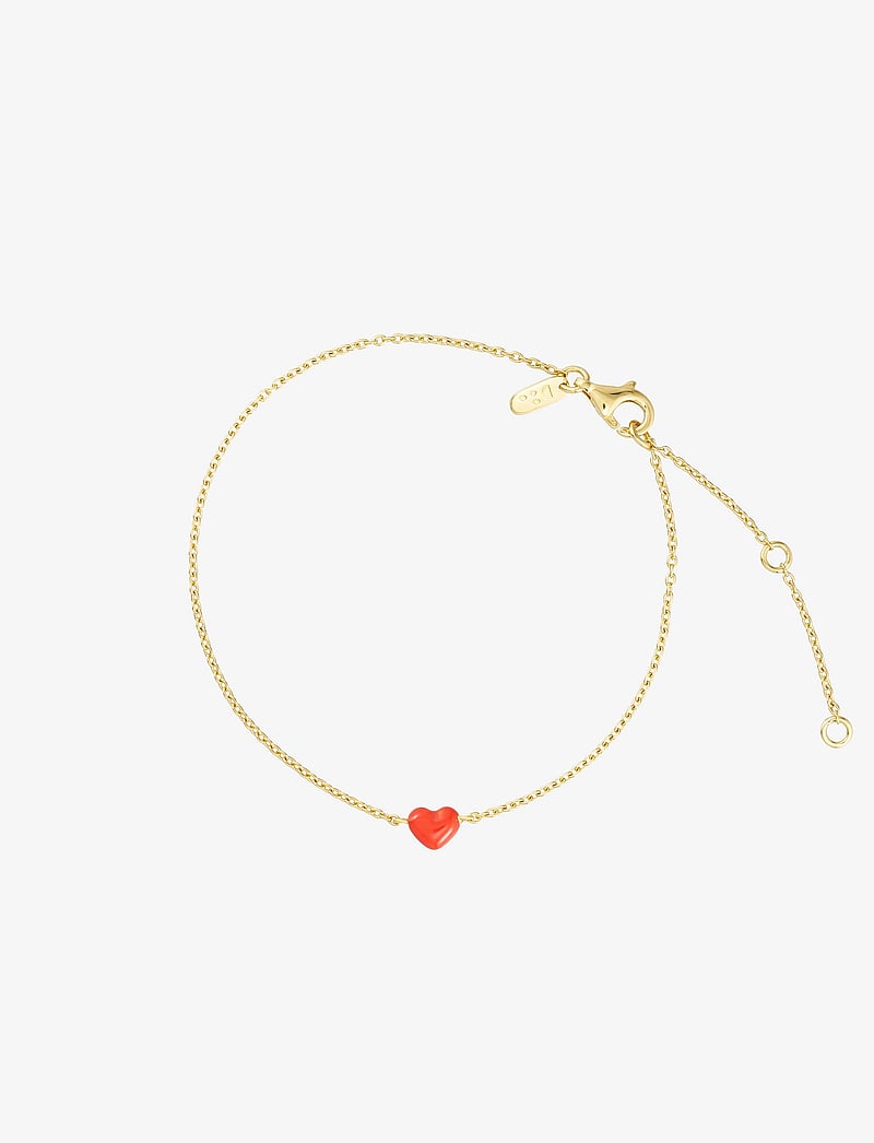 Design Letters - Little Big Love Bracelet - Goldplated - kædearmbånd - deep sea coral 2032c - 1