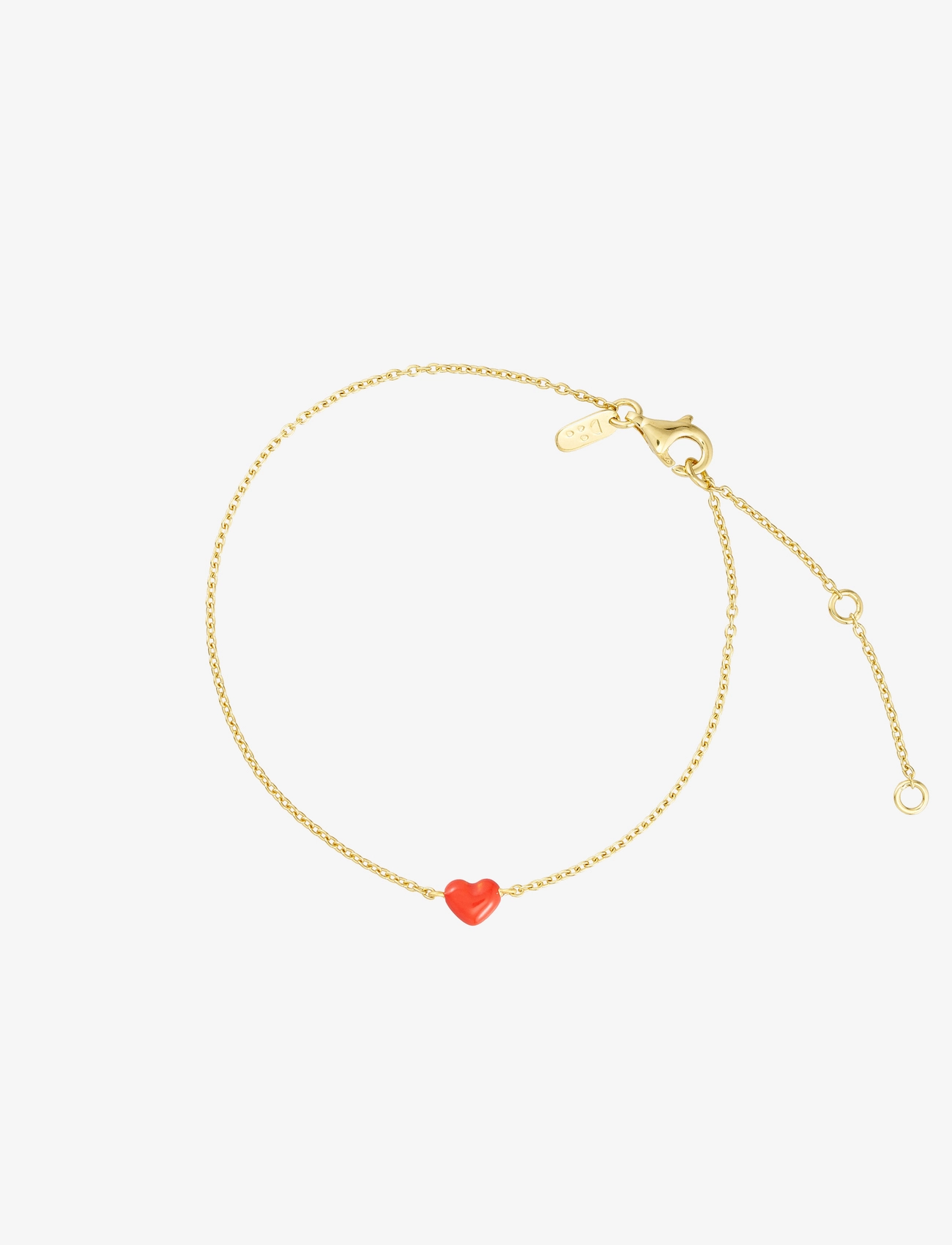 Design Letters - Little Big Love Bracelet - Goldplated - grandininės apyrankės - deep sea coral 2032c - 1