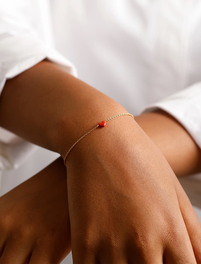 Design Letters - Little Big Love Bracelet - Goldplated - kædearmbånd - deep sea coral 2032c - 0