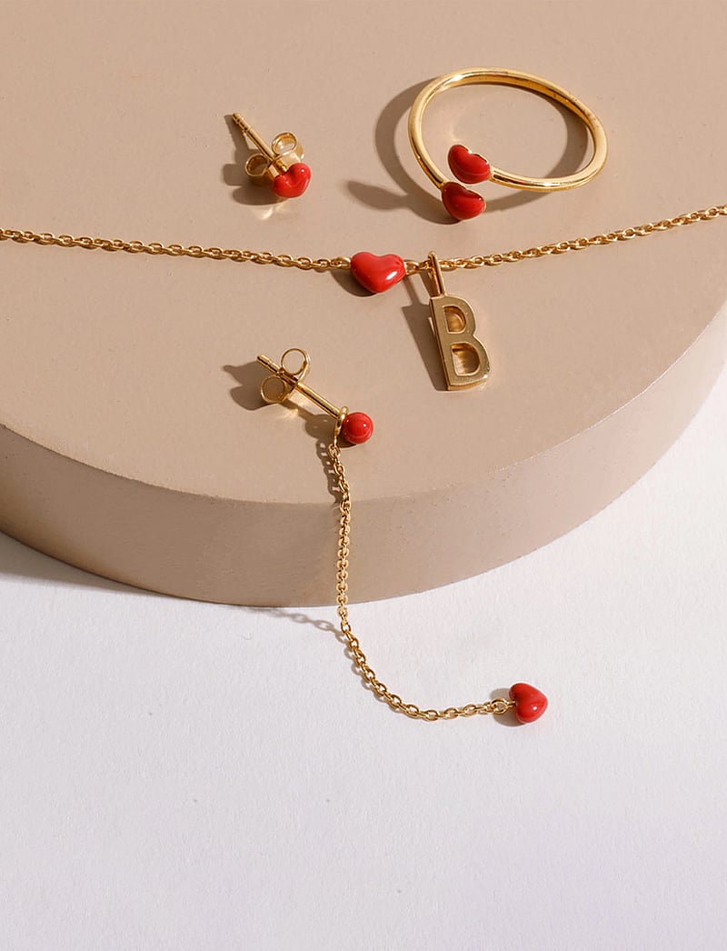 Design Letters - Little Big Love Bracelet - Goldplated - kædearmbånd - deep sea coral 2032c - 4