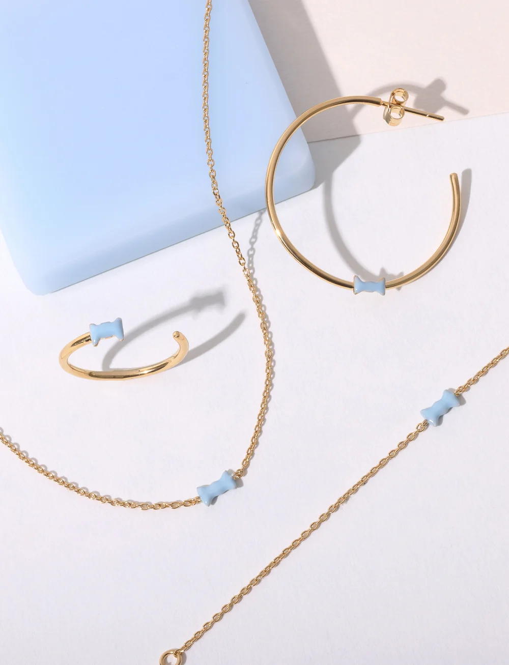 Design Letters - Bow tie Bracelet - chain bracelets - blue - 4