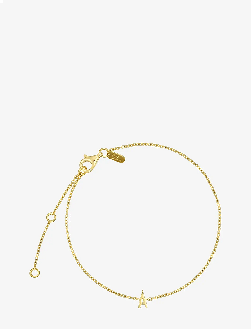Design Letters - Archetype Bracelet - A-Z Gold plated - kædearmbånd - gold - 1