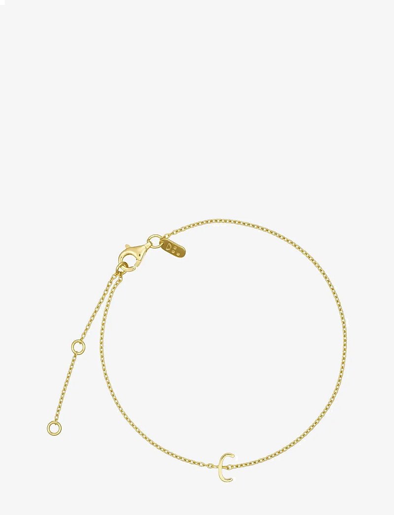 Design Letters - Archetype Bracelet - A-Z Gold plated - kædearmbånd - gold - 1