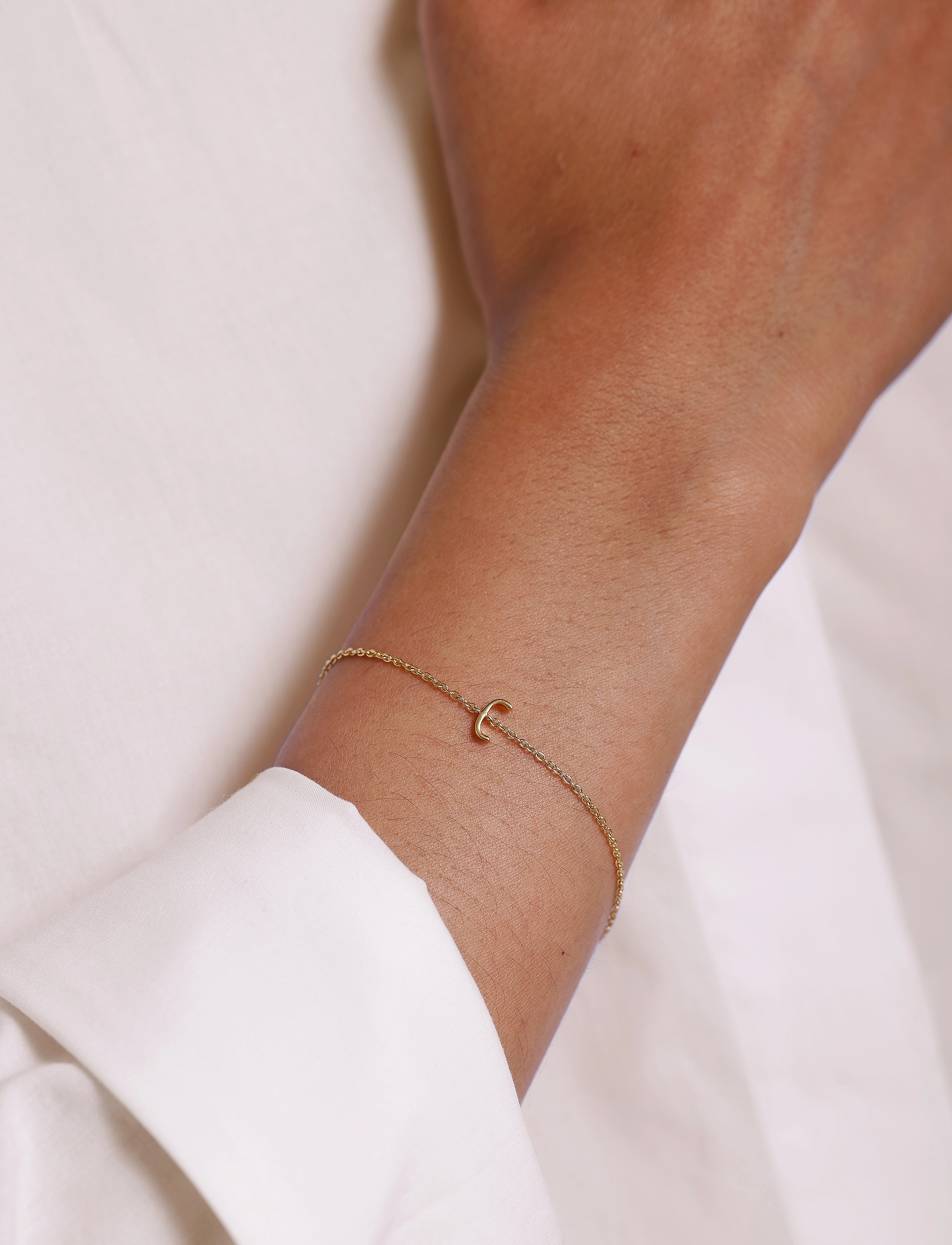 Design Letters Archetype Bracelet A-Z Gold Plated, L:21 cm, Bracelets, - Chain Frauen