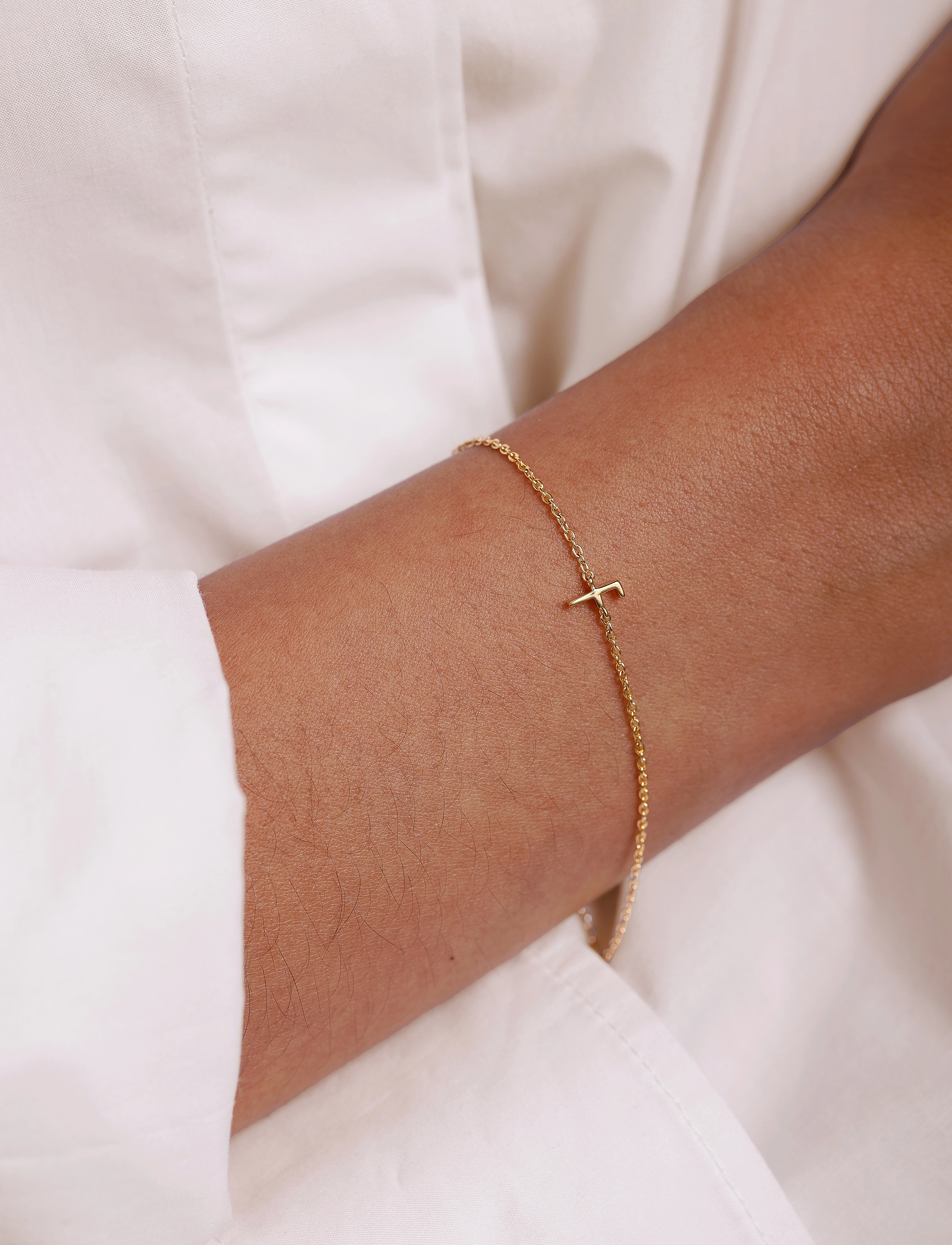 Design Letters Archetype Bracelet A-Z Gold Plated, L:21 cm, Bracelets, - Chain Frauen