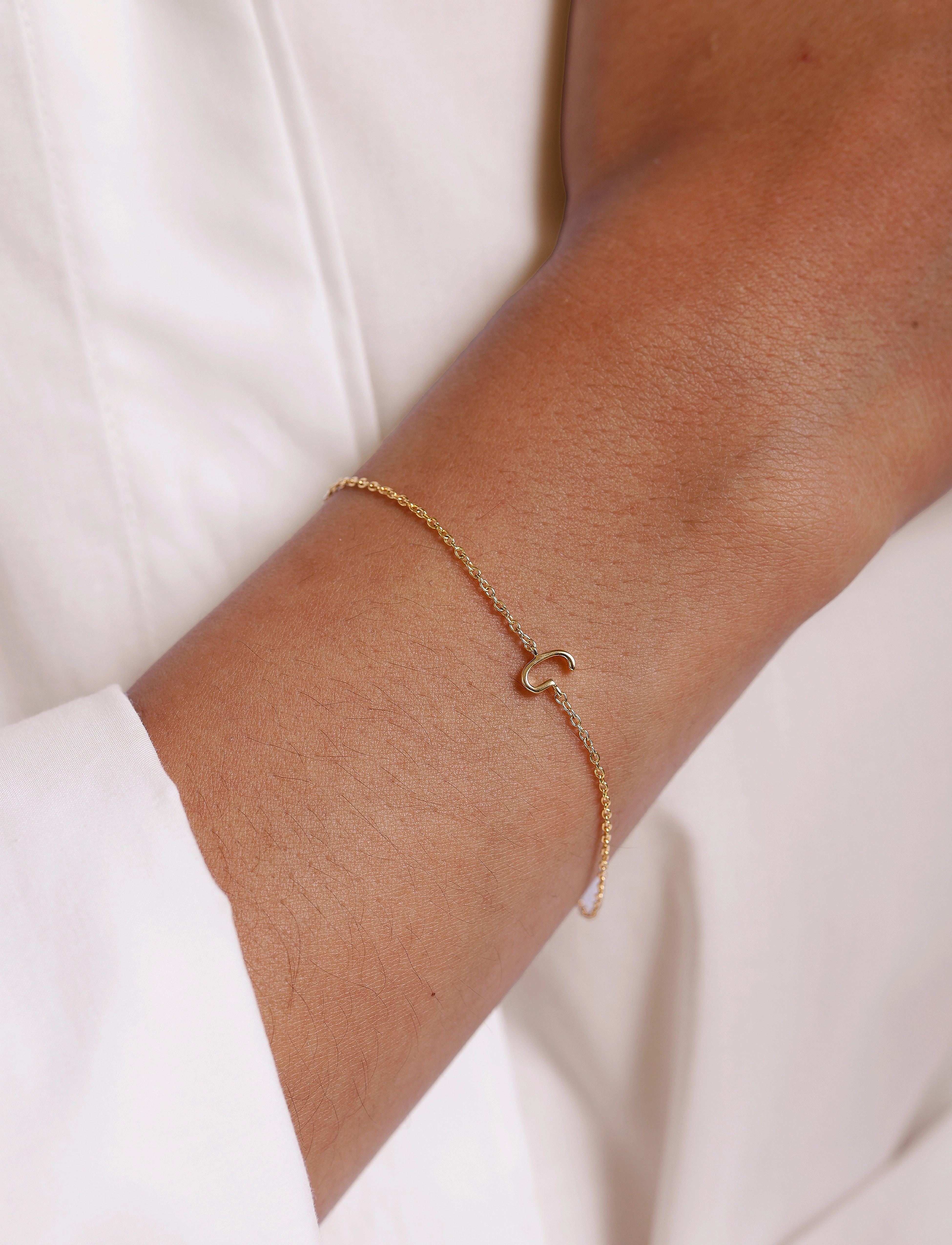 Design Letters Archetype Bracelet A-Z Gold Plated, One Size, Bracelets, - Chain Frauen