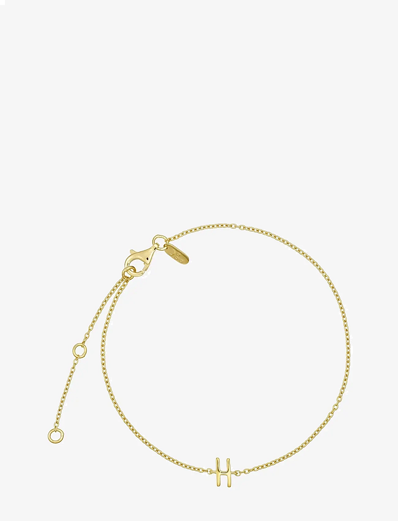 Design Letters - Archetype Bracelet - A-Z Gold plated - kædearmbånd - gold - 1
