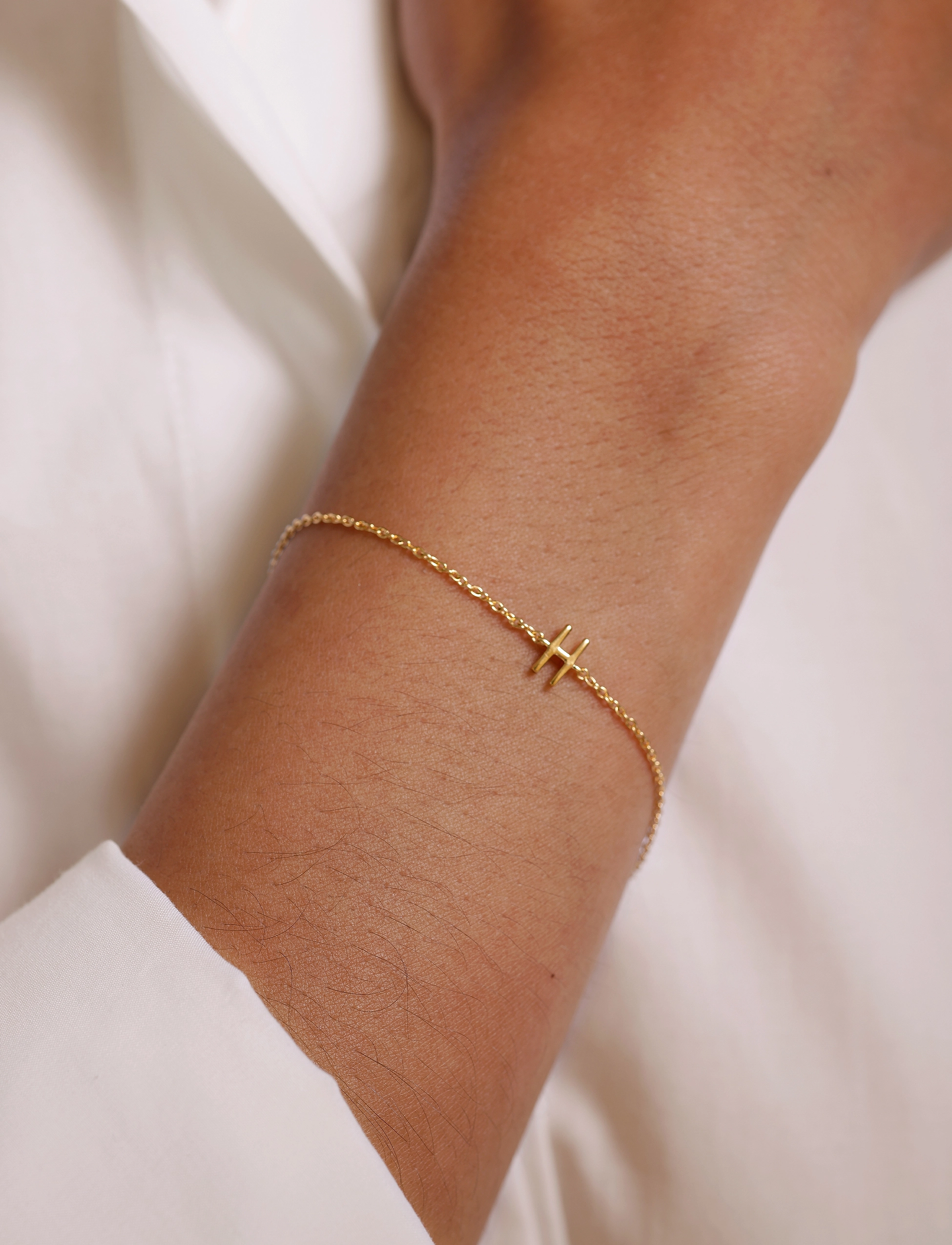 Design Letters Archetype Bracelet A-Z Gold Plated, L:21 cm, Bracelets, - Chain Frauen