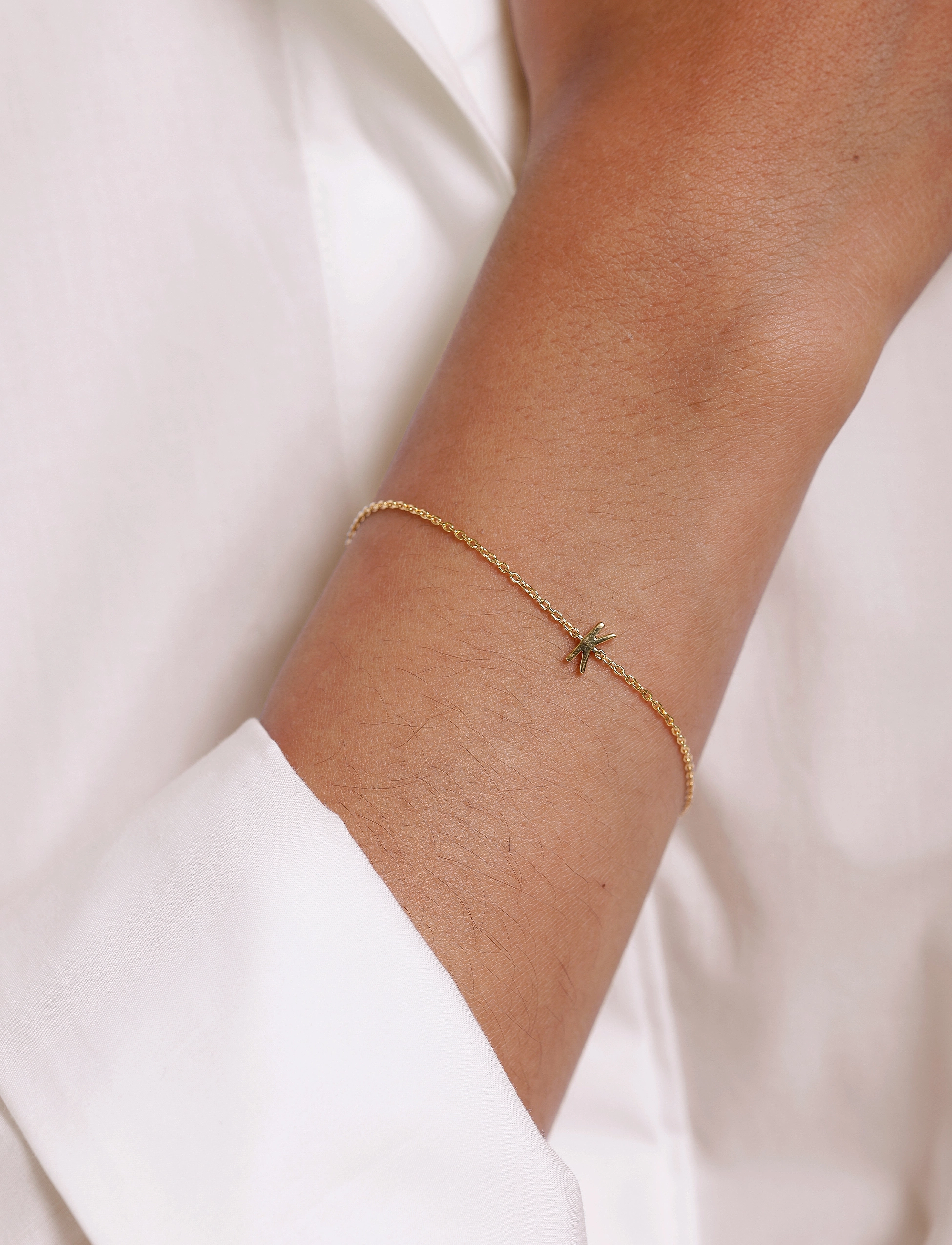 Design Letters Archetype Bracelet A-Z Gold Plated, L:21 cm, Bracelets, - Chain Frauen