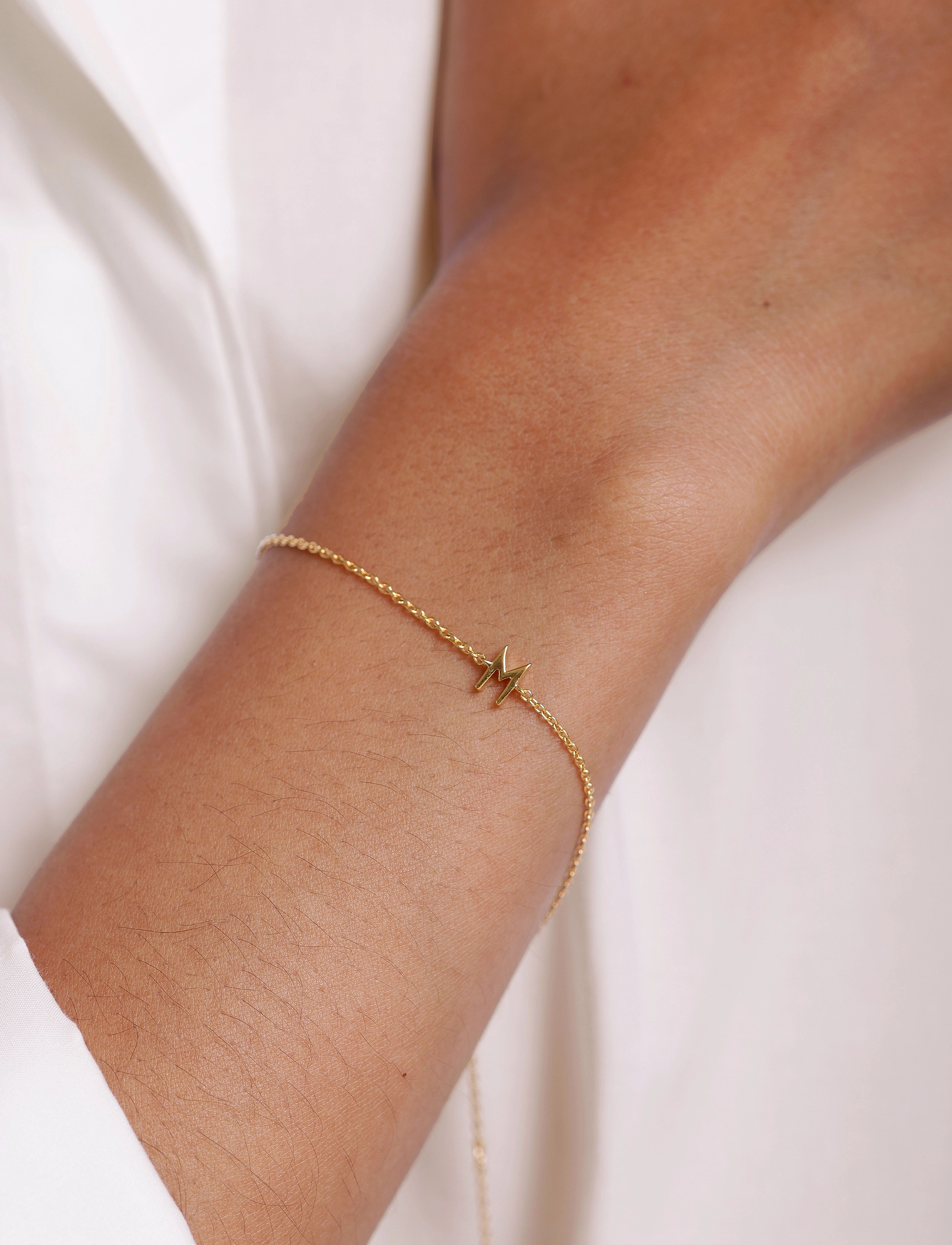 Design Letters Archetype Bracelet A-Z Gold Plated, L:21 cm, Bracelets, - Chain Frauen