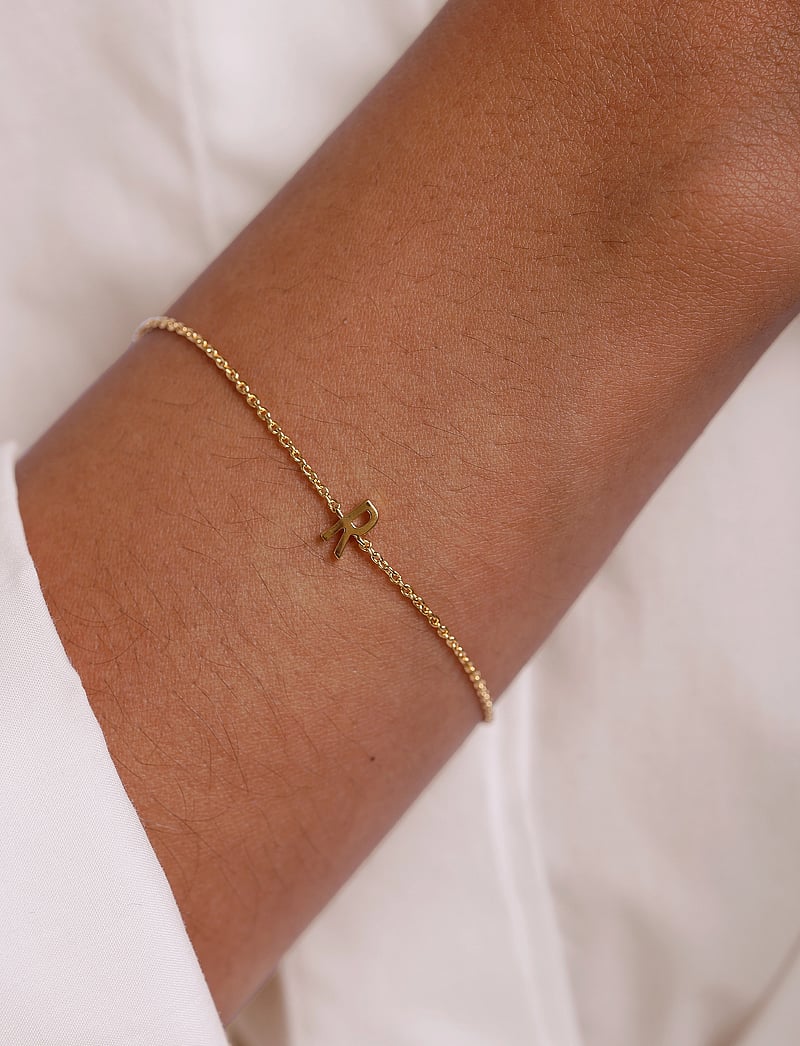 Design Letters - Archetype Bracelet - A-Z Gold plated - kædearmbånd - gold - 0