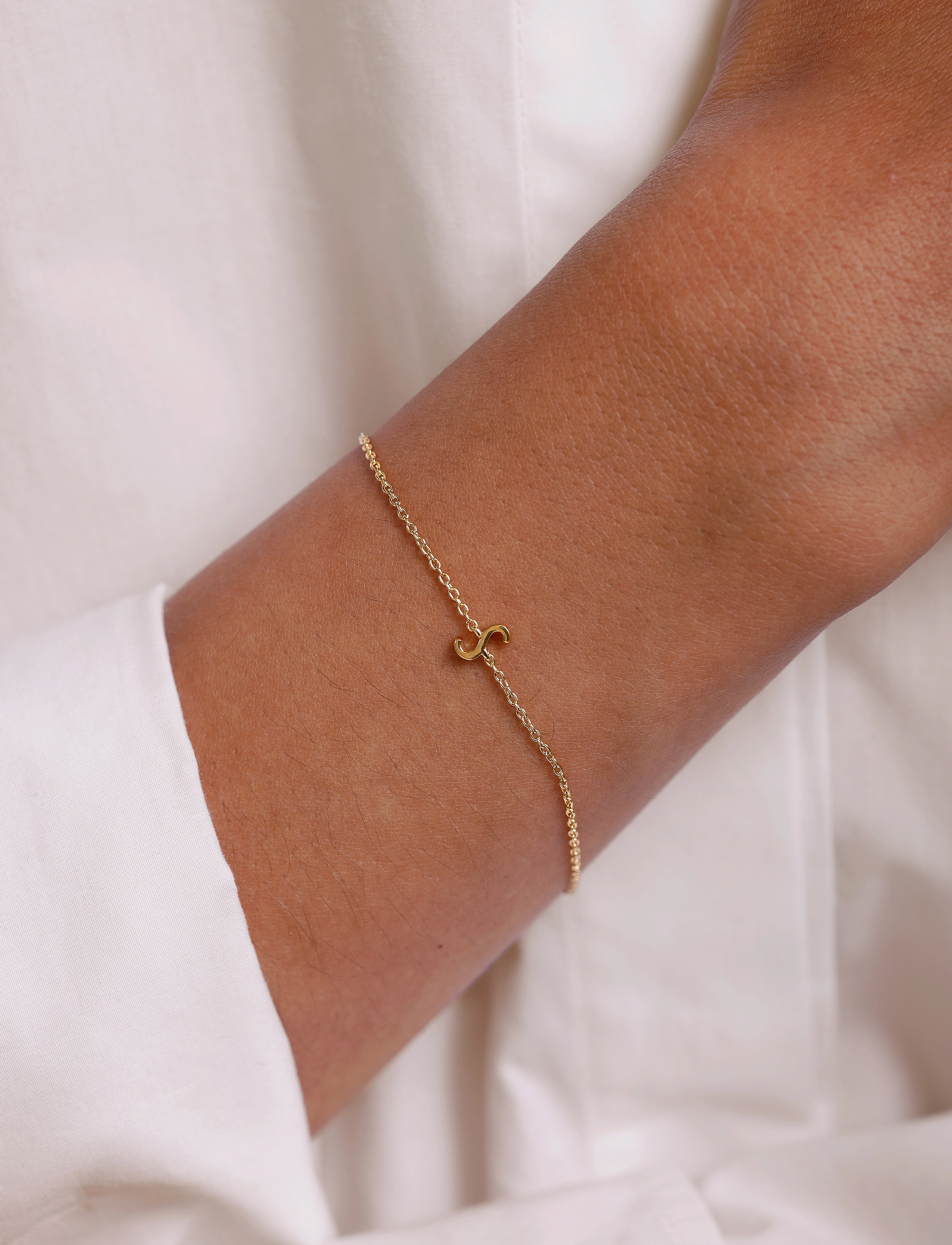 Design Letters Archetype Bracelet A-Z Gold Plated, One Size, Bracelets, - Chain Frauen