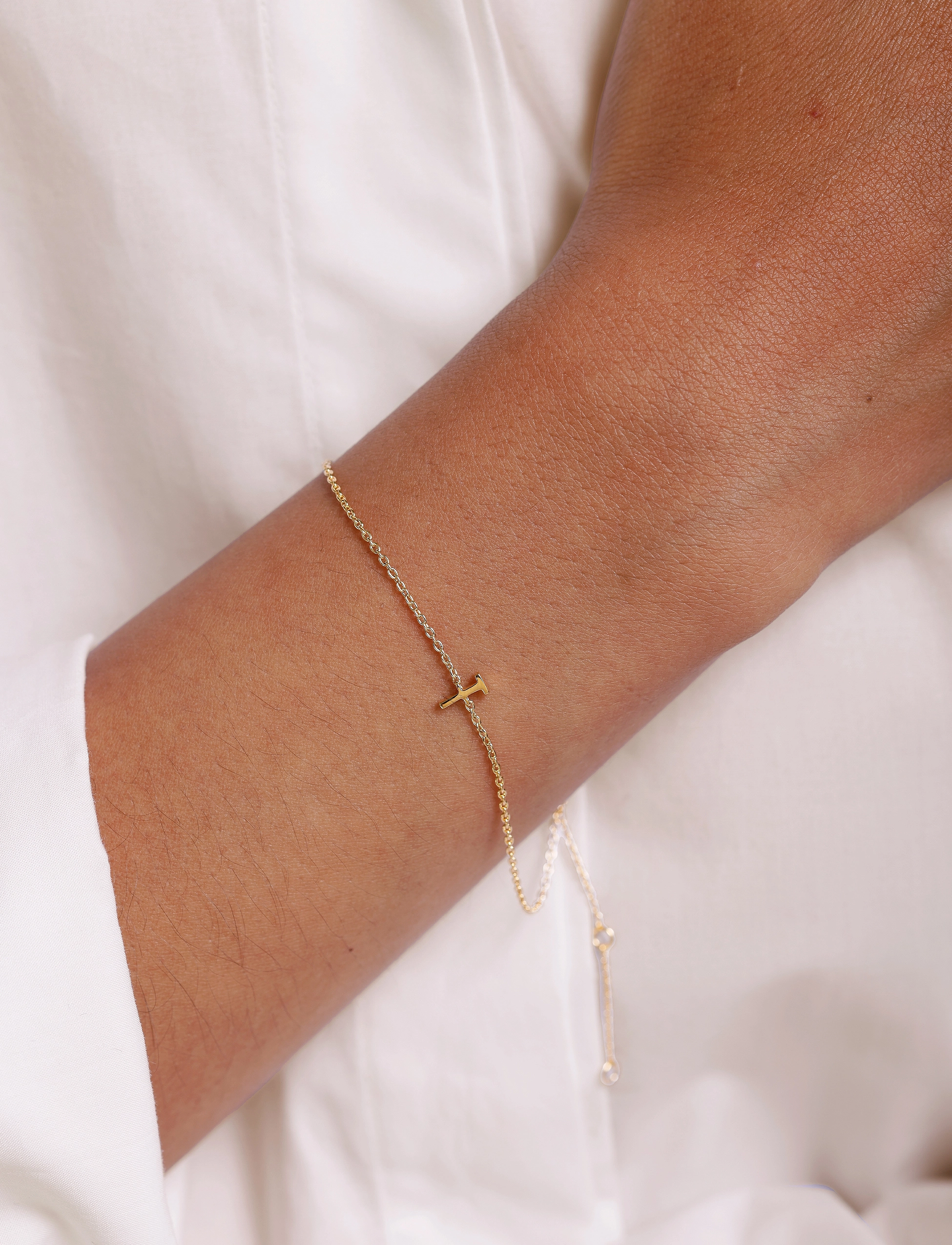 Design Letters Archetype Bracelet A-Z Gold Plated, L:21 cm, Bracelets, - Chain Frauen