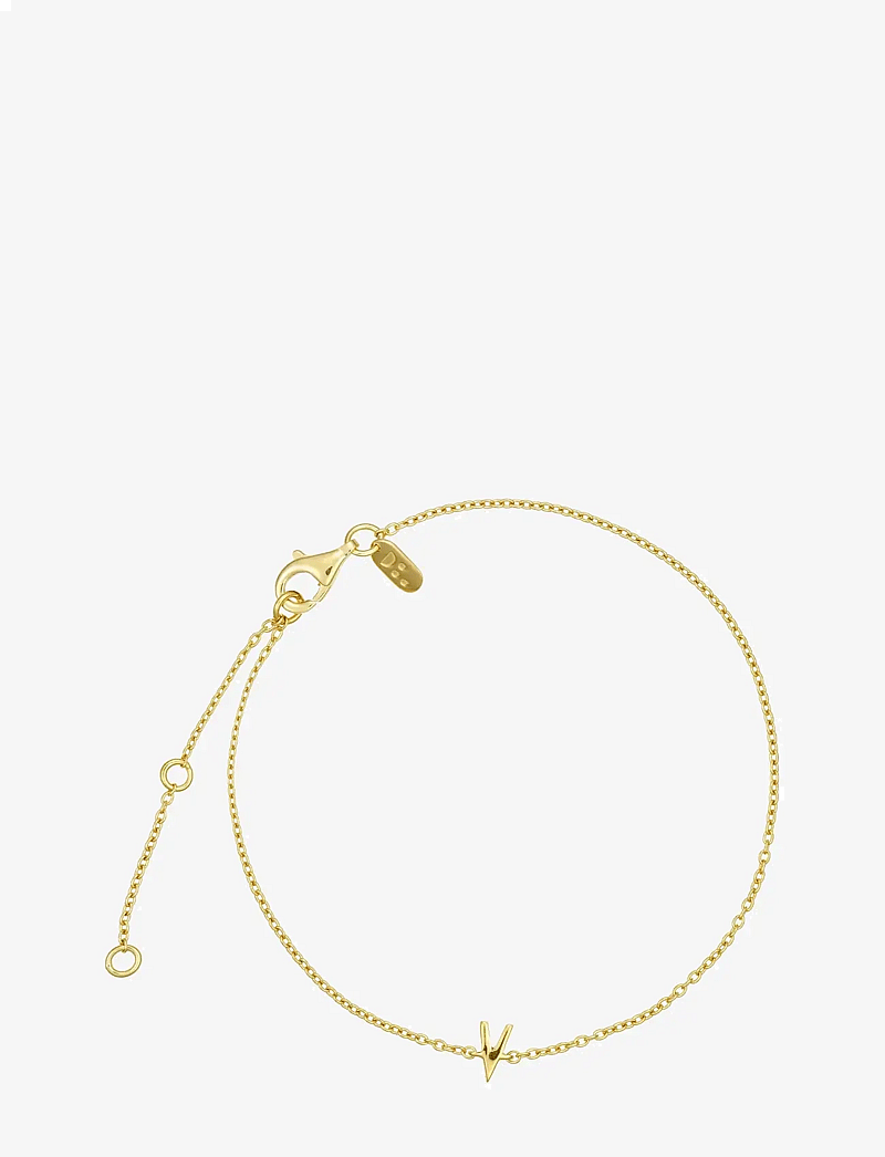 Design Letters - Archetype Bracelet - A-Z Gold plated - kedjearmband - gold - 1