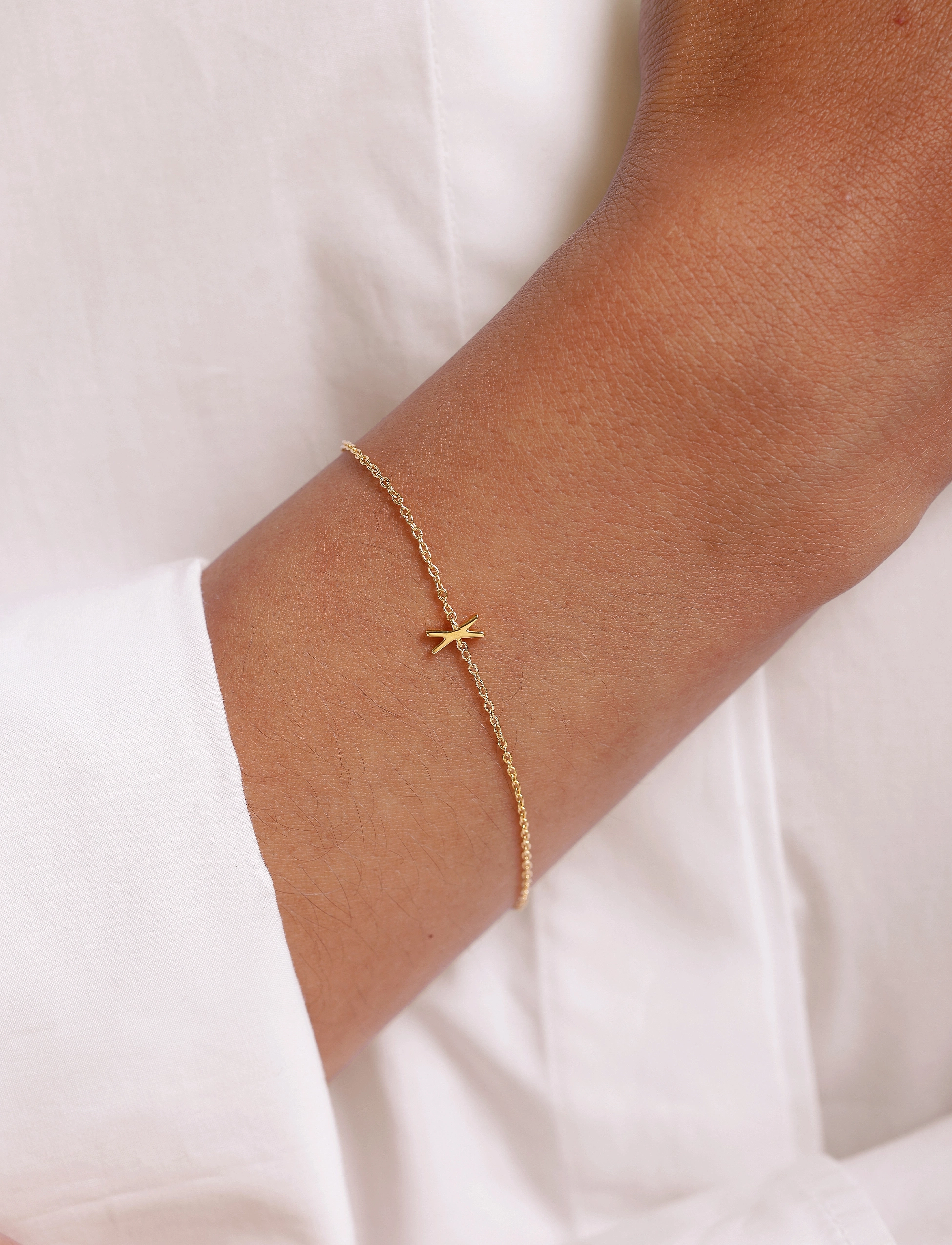 Design Letters Archetype Bracelet A-Z Gold Plated, L:21 cm, Bracelets, - Chain Frauen