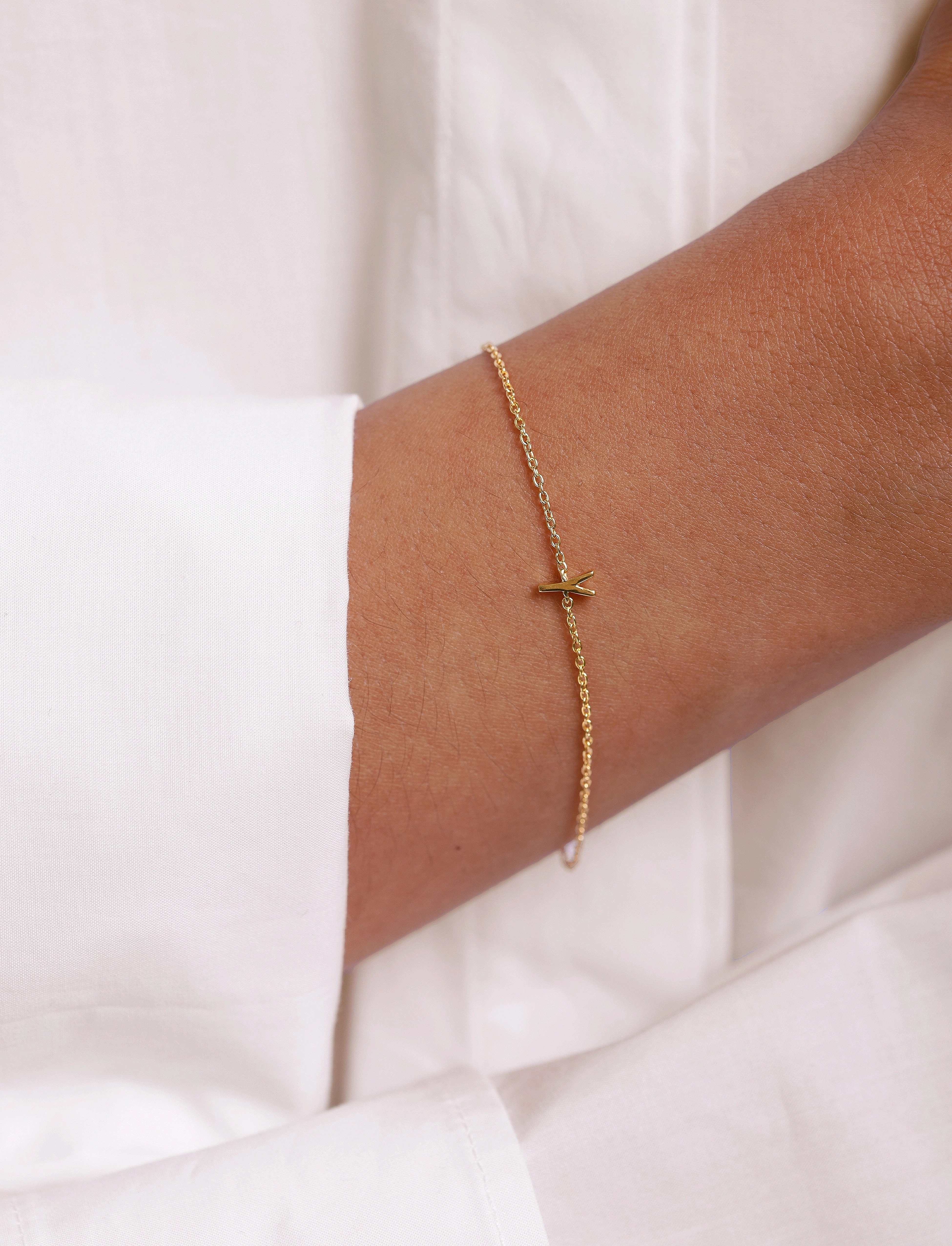 Design Letters Archetype Bracelet A-Z Gold Plated, L:21 cm, Bracelets, - Chain Frauen