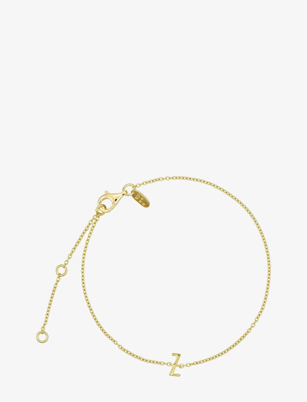 Design Letters - Archetype Bracelet - A-Z Gold plated - kædearmbånd - gold - 1