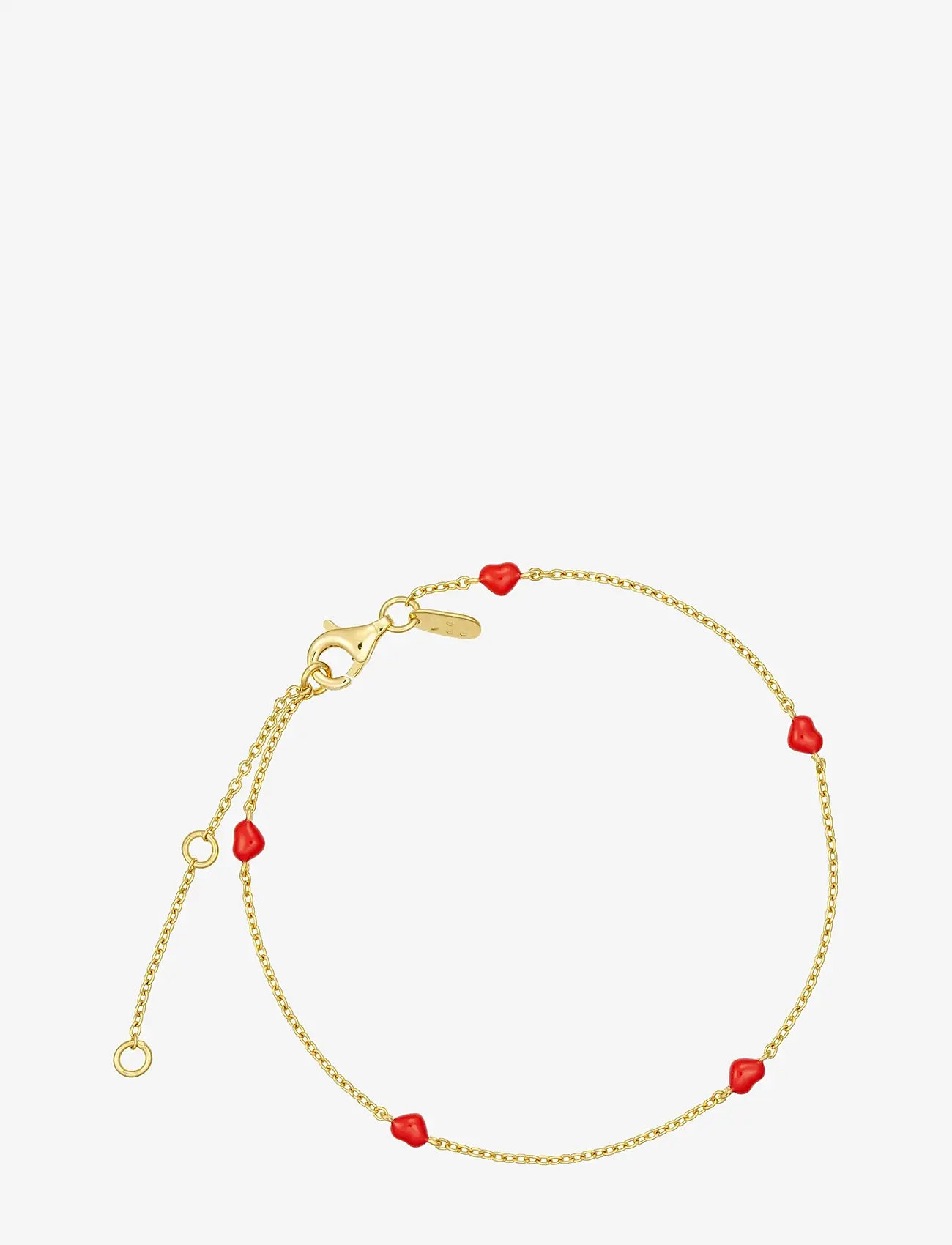 Design Letters - Little Big Love Multiple Hearts bracelet - Goldplated - kettenarmbänder - deep sea coral - 1