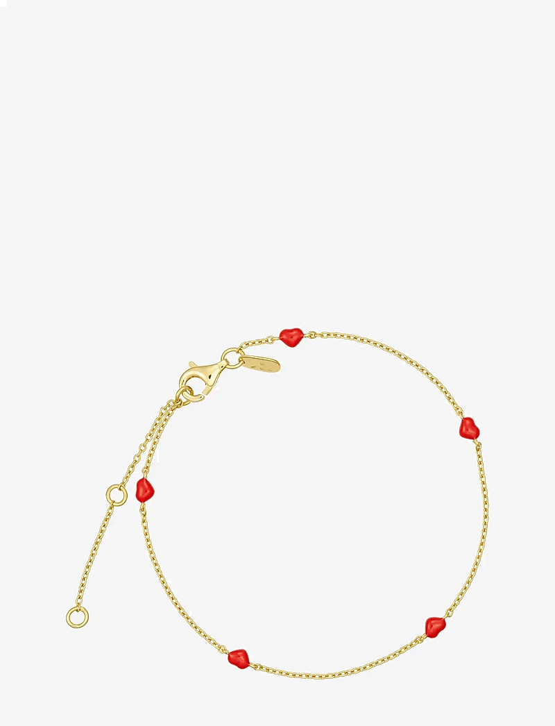 Design Letters - Little Big Love Multiple Hearts bracelet - Goldplated - kettenarmbänder - deep sea coral - 1