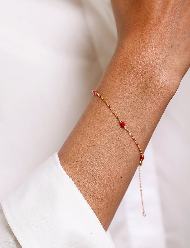 Design Letters - Little Big Love Multiple Hearts bracelet - Goldplated - kettenarmbänder - deep sea coral - 0