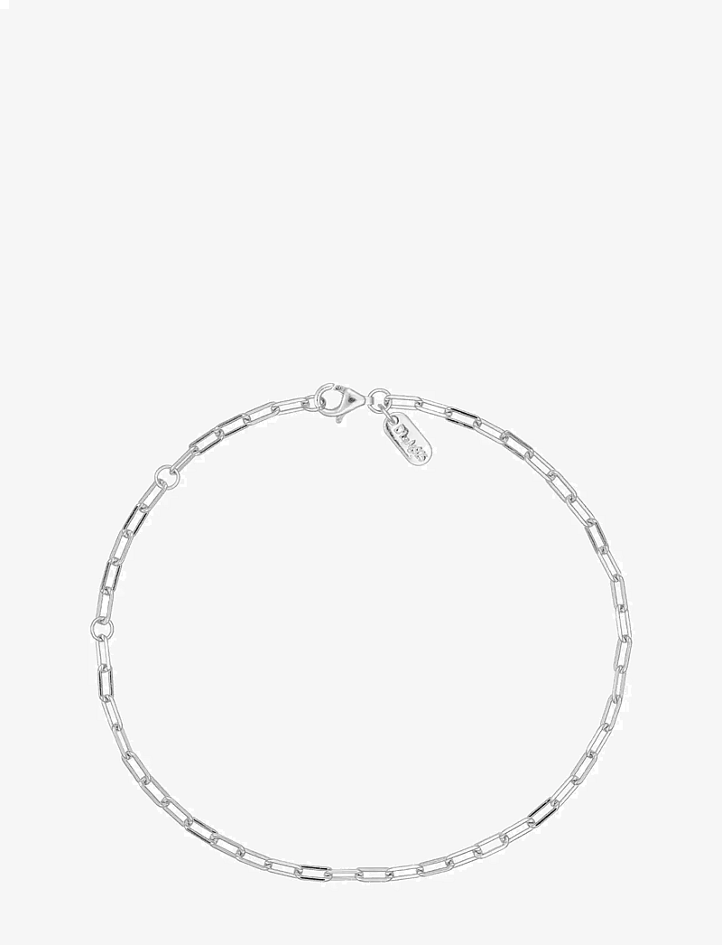 Design Letters - Chunky square link chain small bracelet - Silver - kædearmbånd - silver - 1