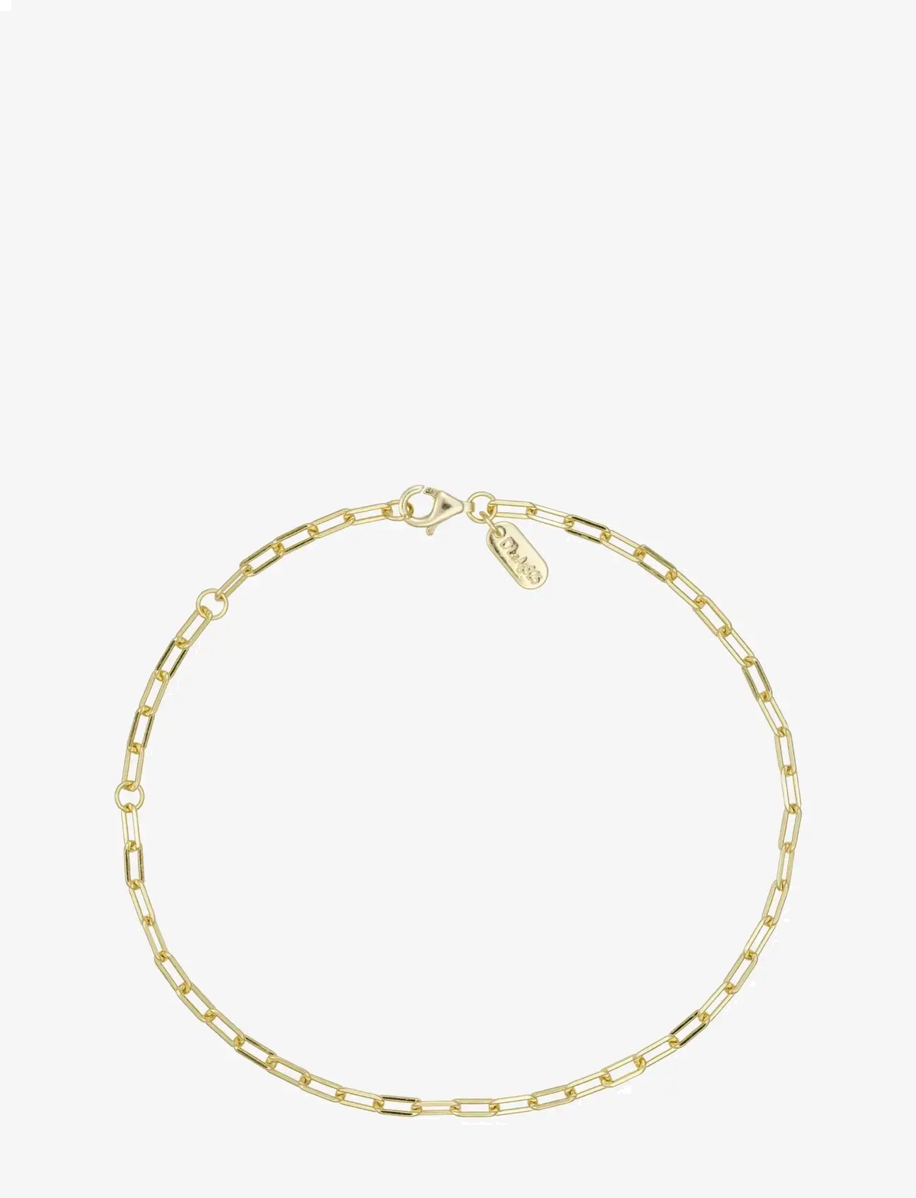 Design Letters Chunky square link chain small bracelet - Gold plated - Armbänder - GOLD / gold