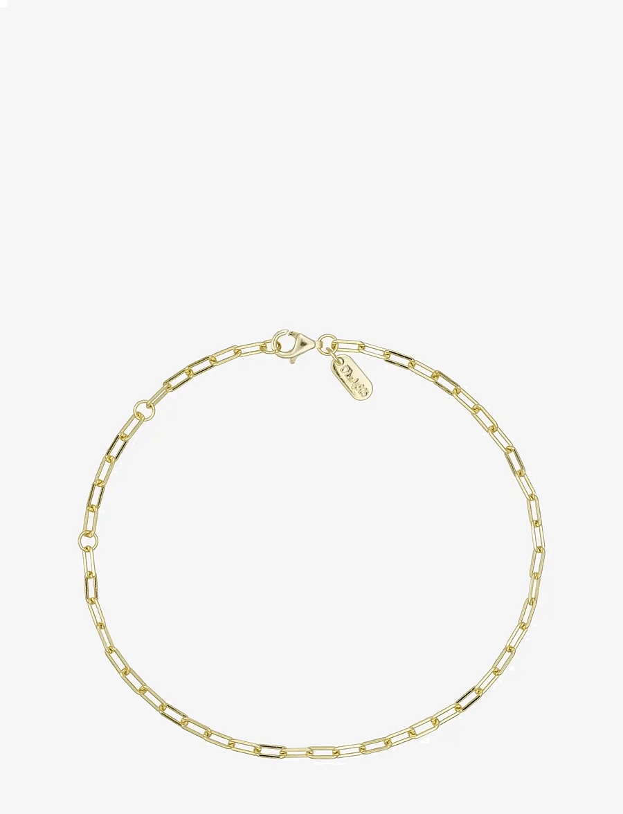 Design Letters - Chunky square link chain small bracelet - Gold plated - kettenarmbänder - gold - 1