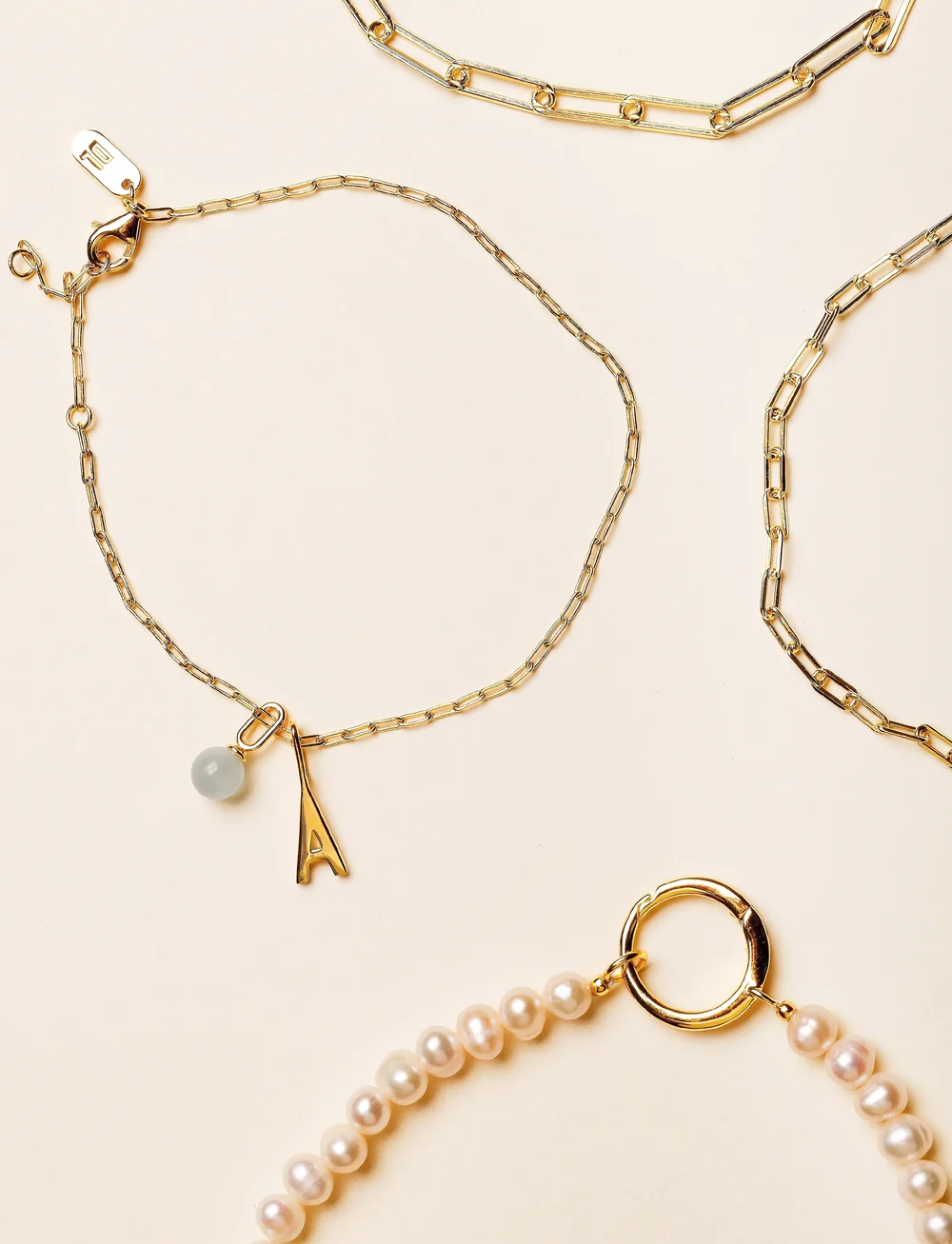 Design Letters - Chunky square link chain small bracelet - Gold plated - käeketid - gold - 3