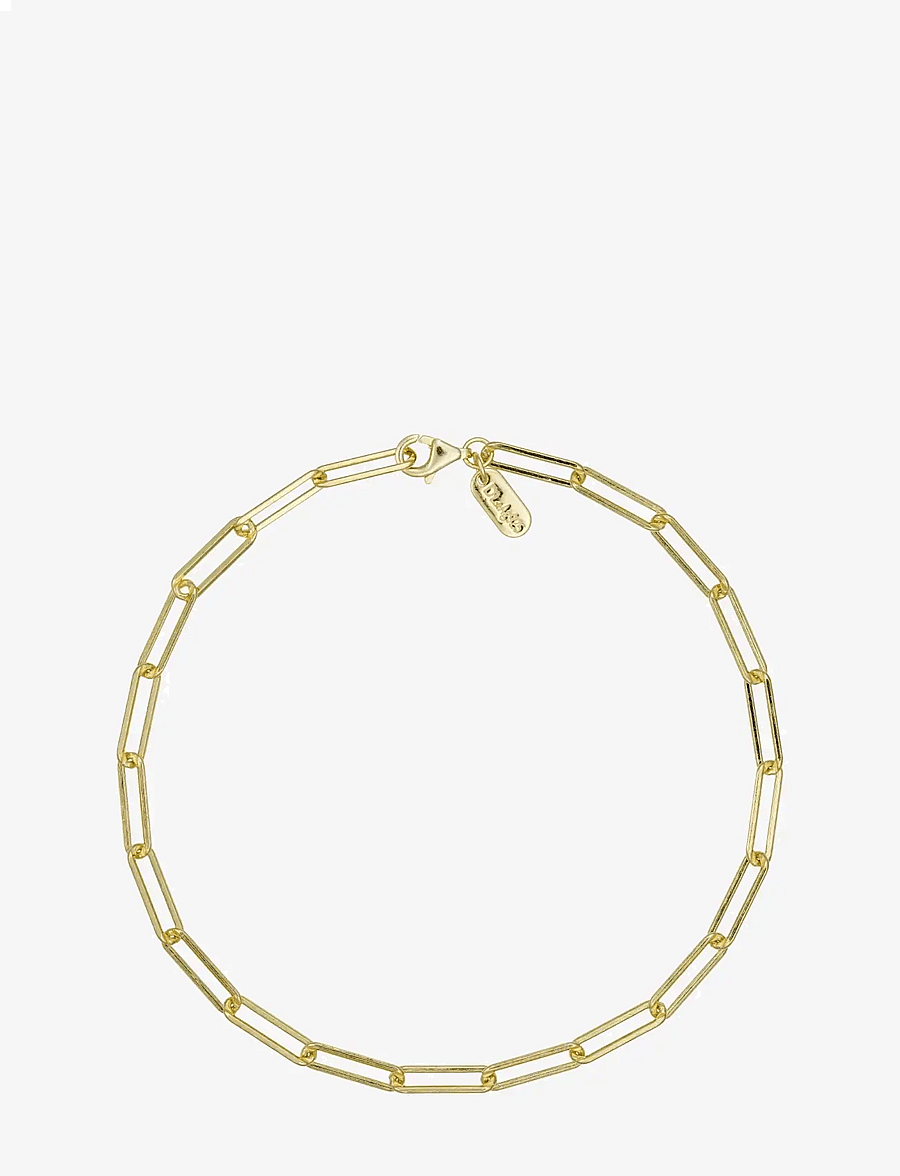 Design Letters - Chunky square link chain large bracelet - Gold plated - käeketid - gold - 1