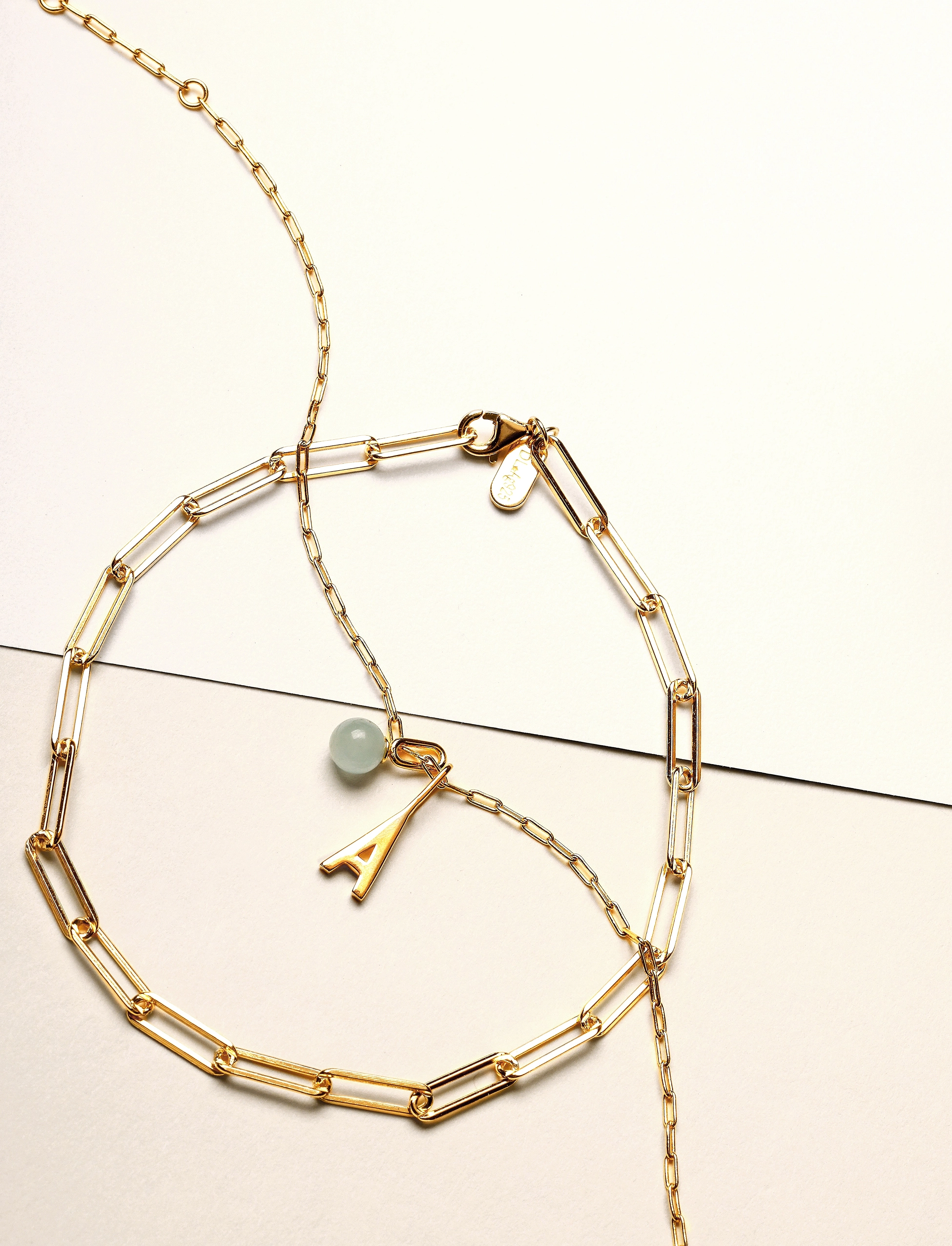 Design Letters - Chunky square link chain large bracelet - Gold plated - käeketid - gold - 3