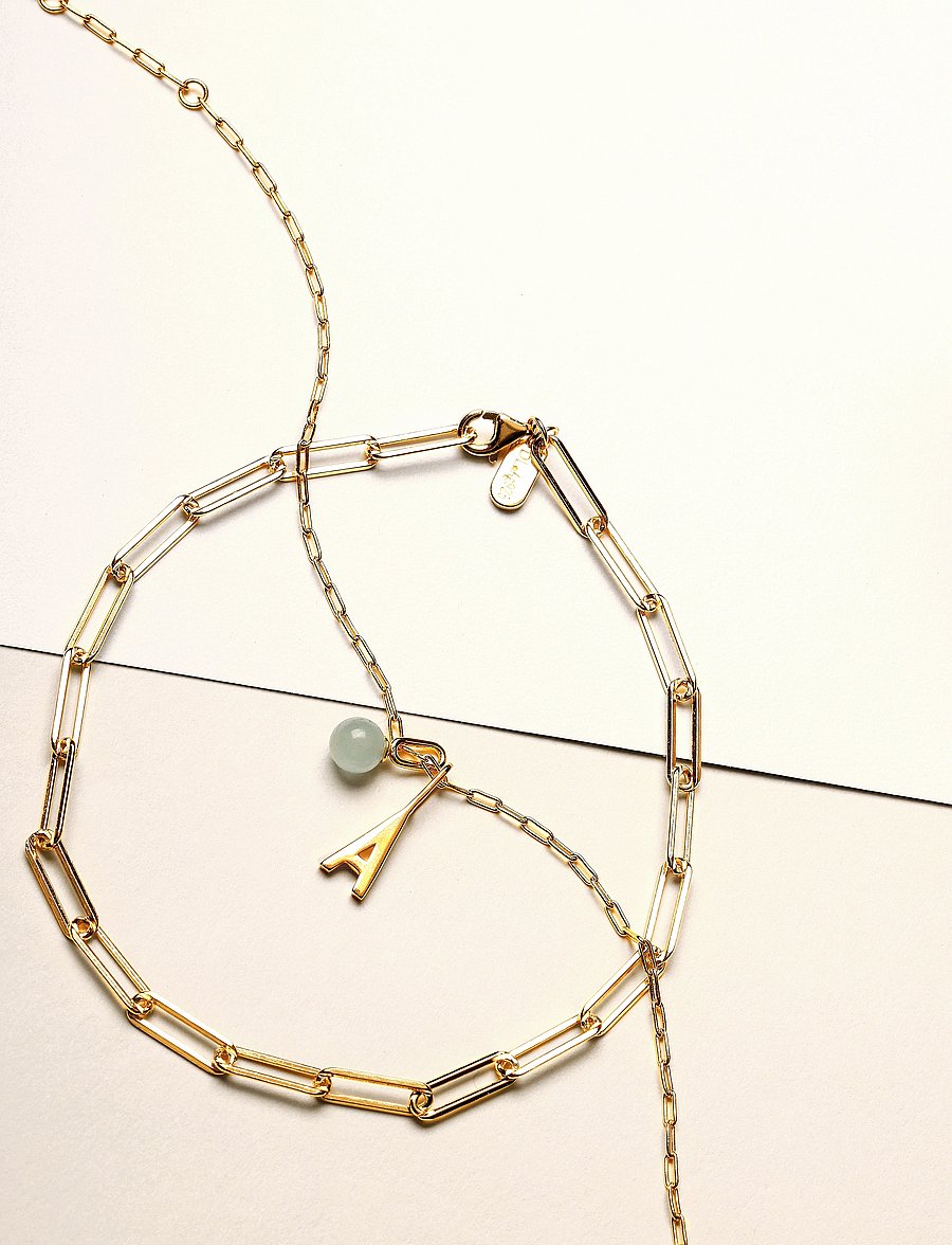 Design Letters - Chunky square link chain large bracelet - Gold plated - käeketid - gold - 3