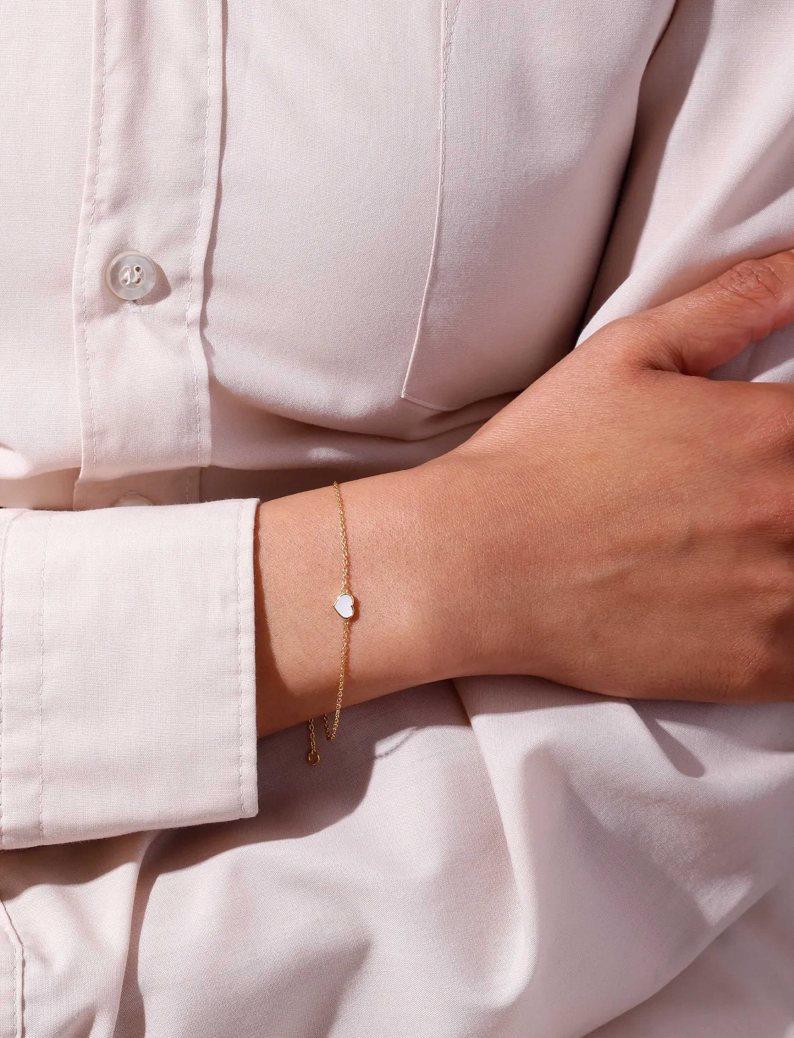 Design Letters - Pearl Little Big Love bracelet, gold plated - kettenarmbänder - gold - 0