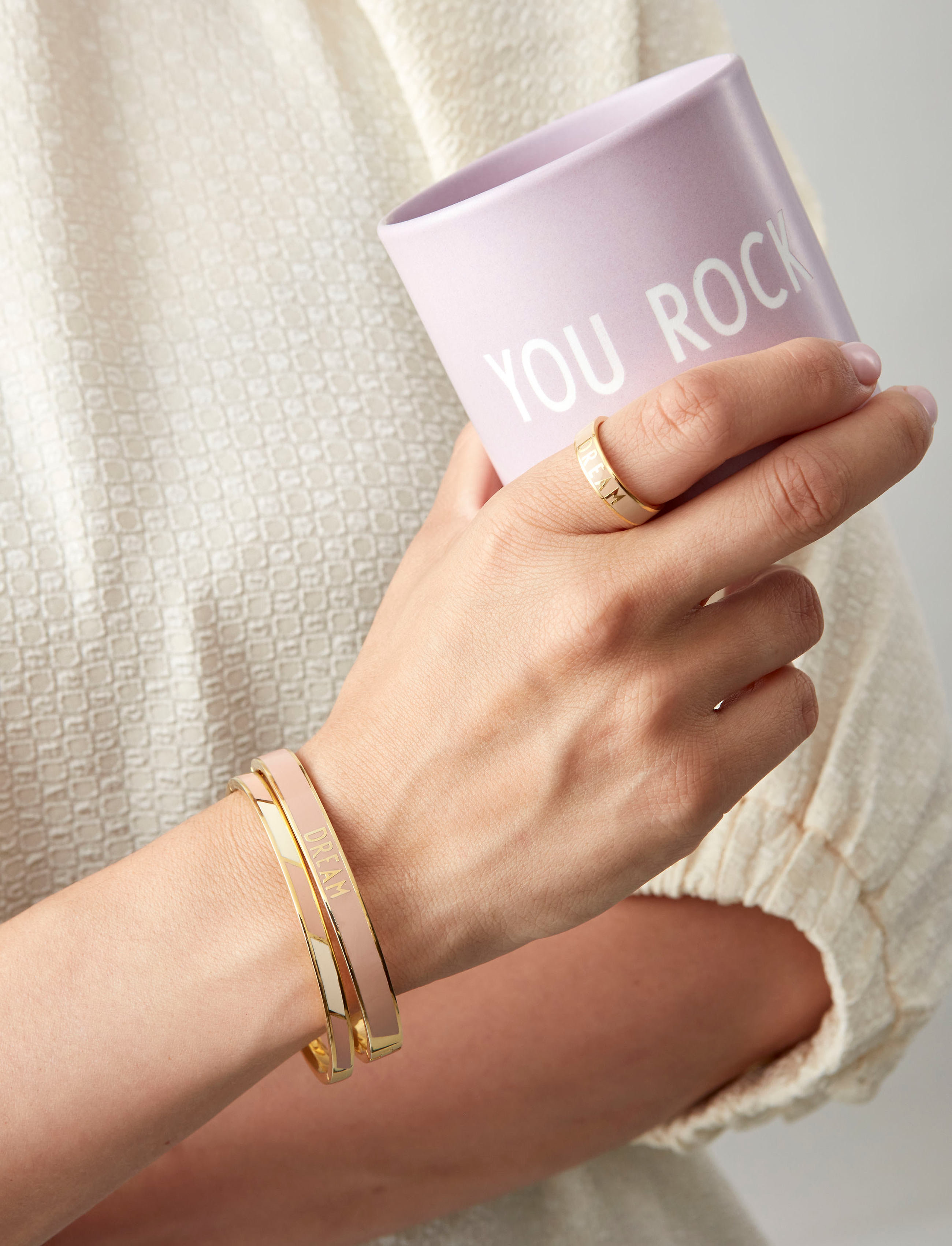 Design Letters Word Candy Bangle, Kvinder, Ord Armbånd, Pink, Str: ONE SIZE