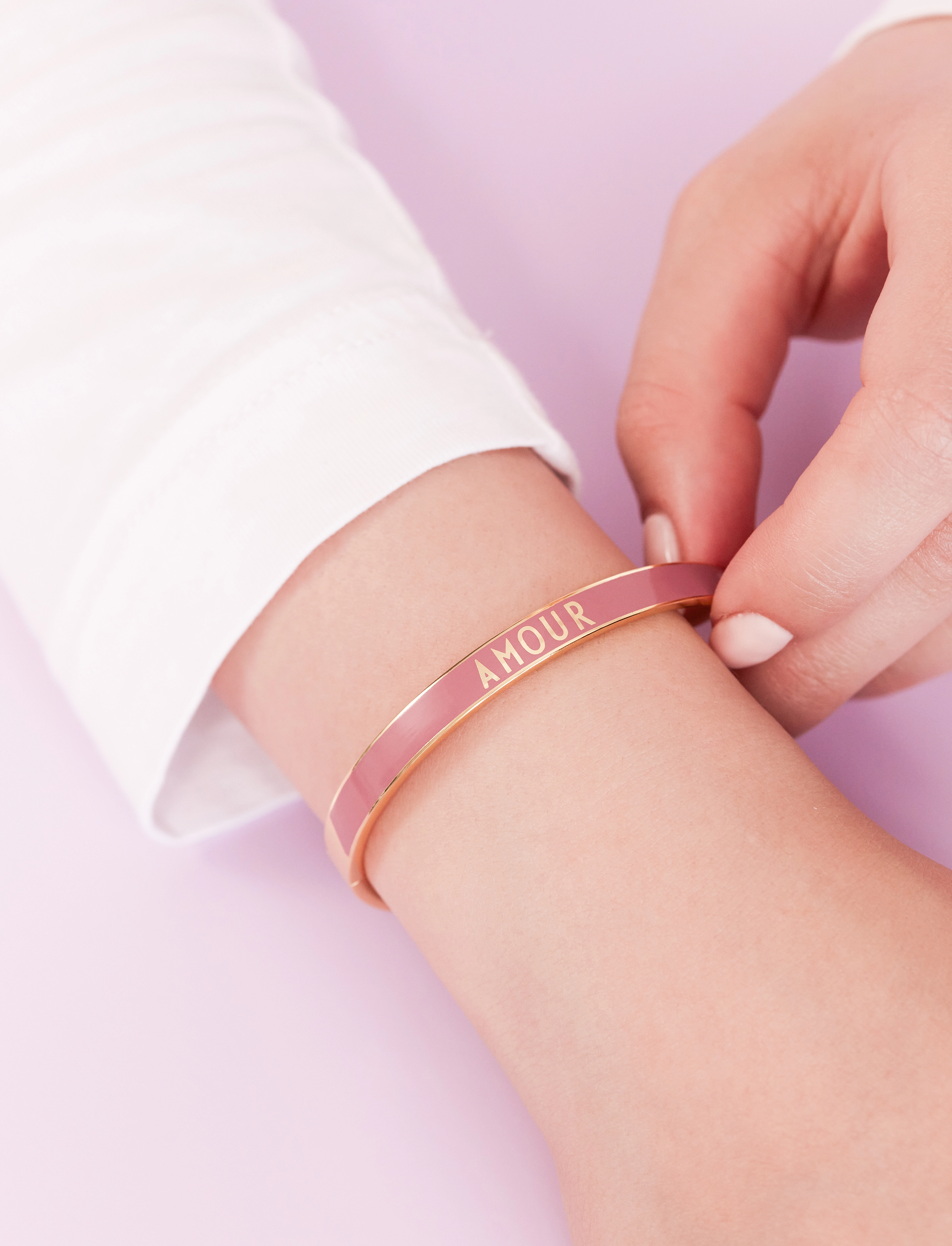 Design Letters Word Candy Bangle, Kvinder, Ord Armbånd, Pink, Str: ONE SIZE