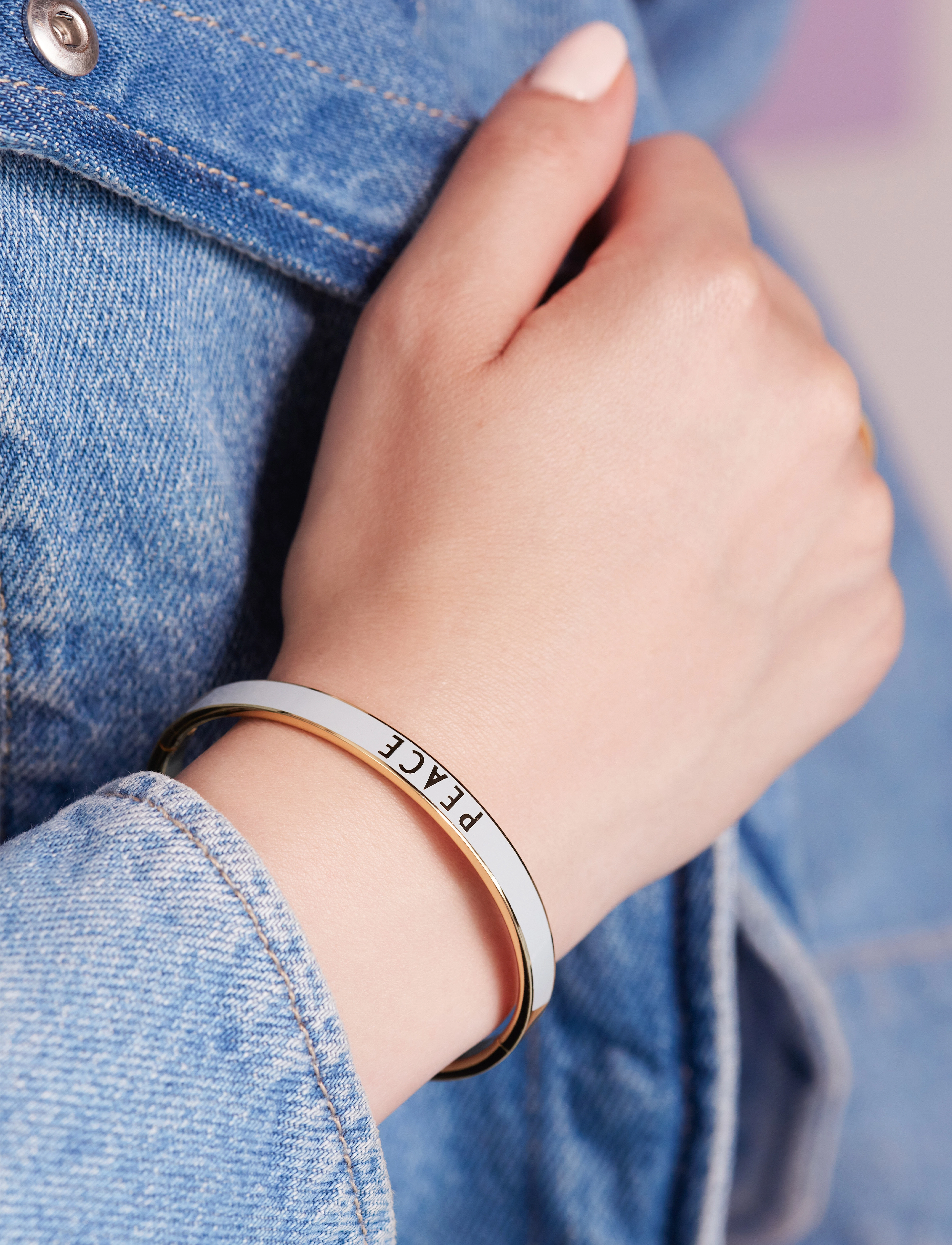 Design Letters Word Candy Bangle, Kvinder, Ord Armbånd, Blå, Str: ONE SIZE