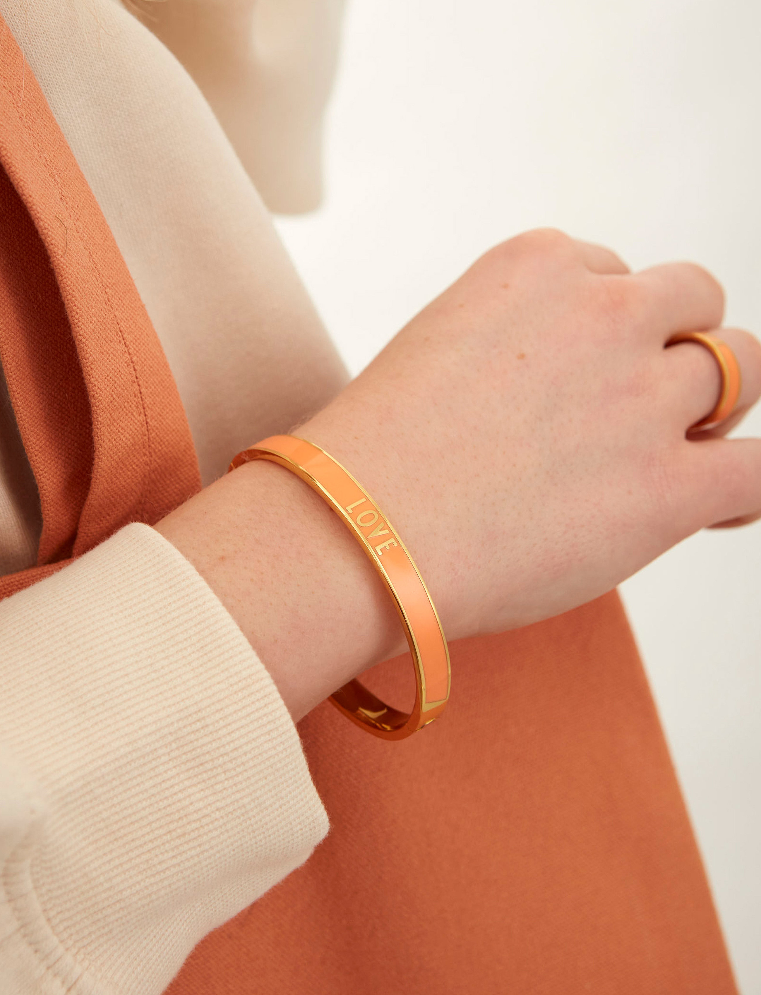 Design Letters Word Candy Bangle, Kvinder, Ord Armbånd, Koral, Str: ONE SIZE