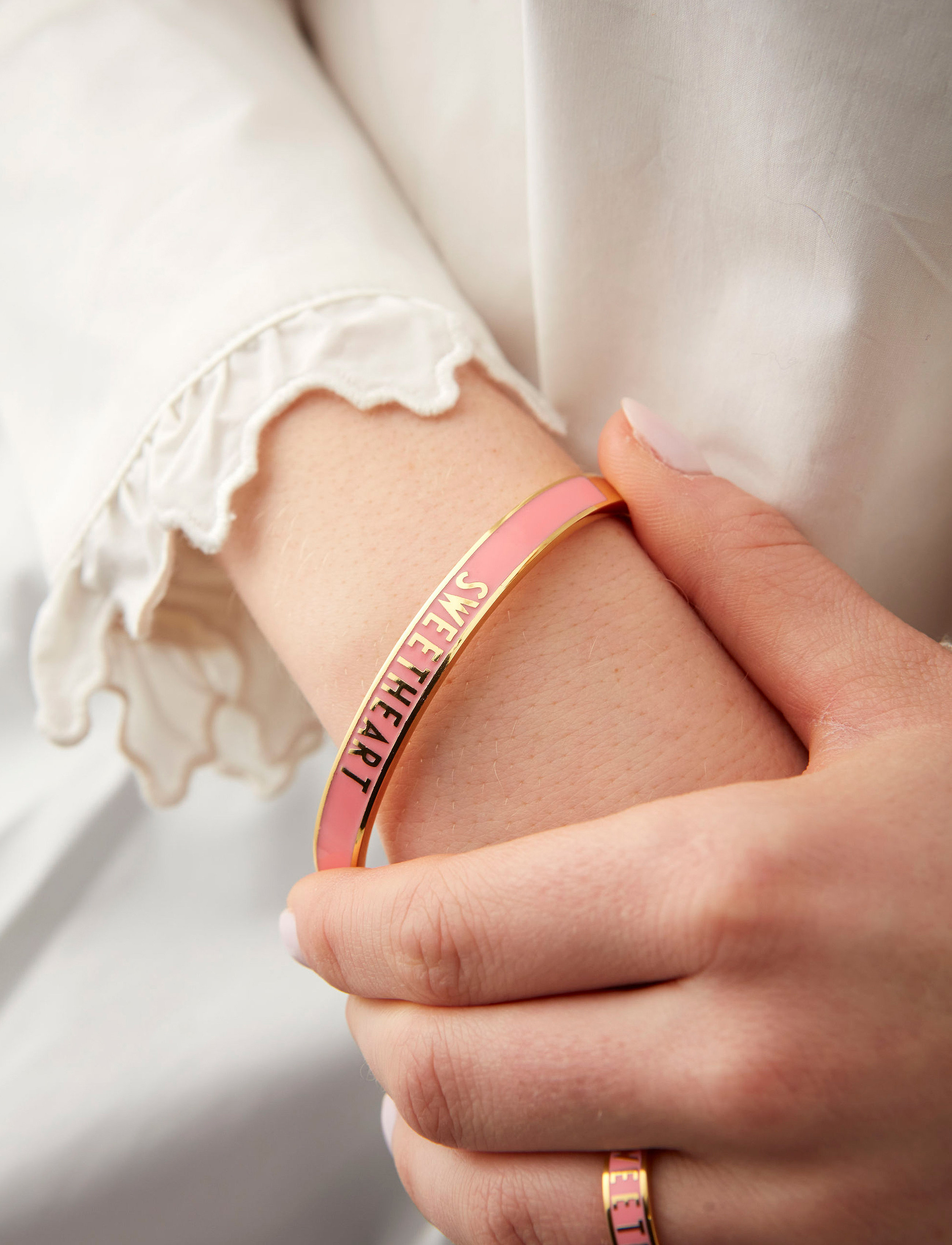 Design Letters Word Candy Bangle, Kvinder, Ord Armbånd, Pink, Str: ONE SIZE
