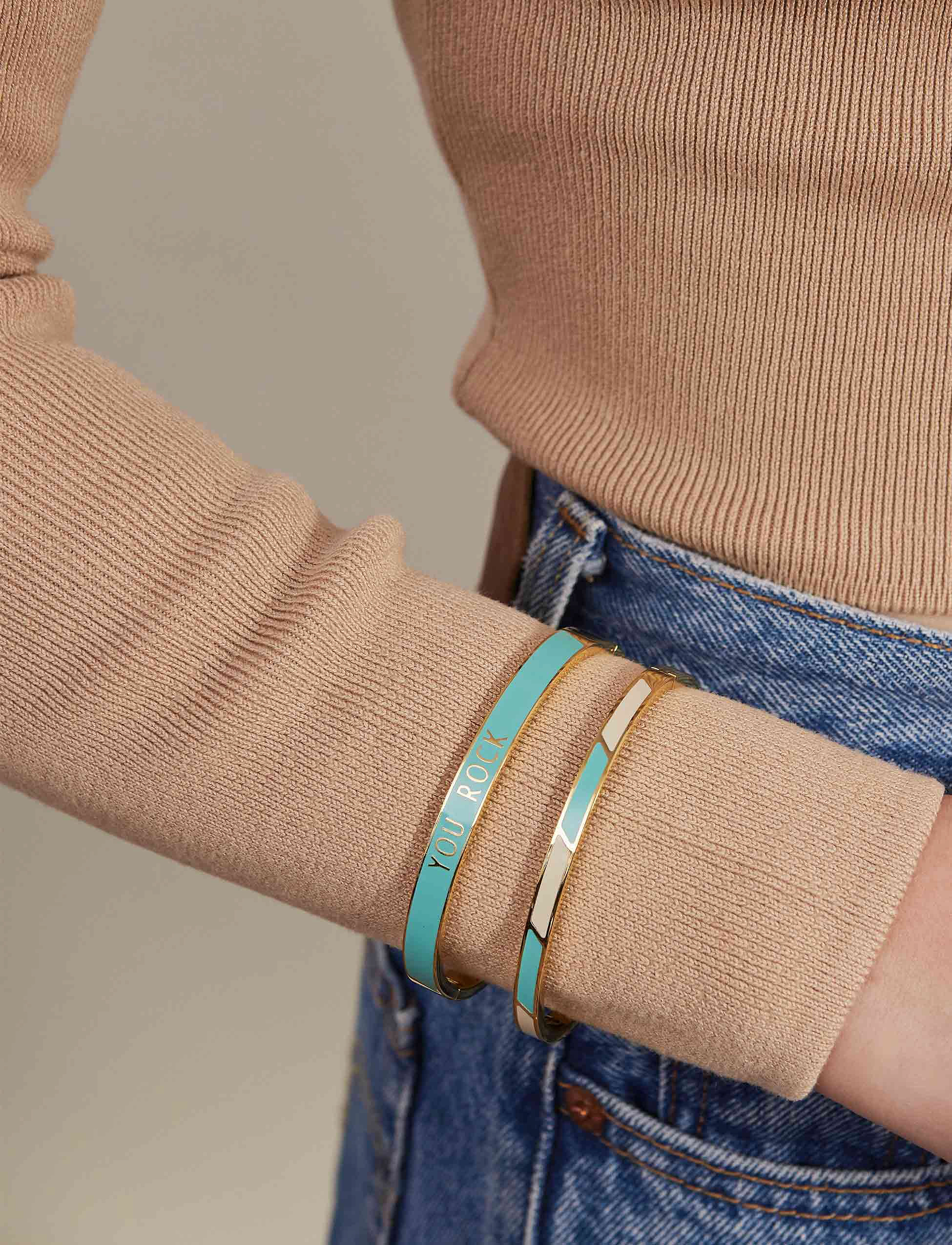 Design Letters Word Candy Bangle, Kvinder, Ord Armbånd, Blå, Str: ONE SIZE